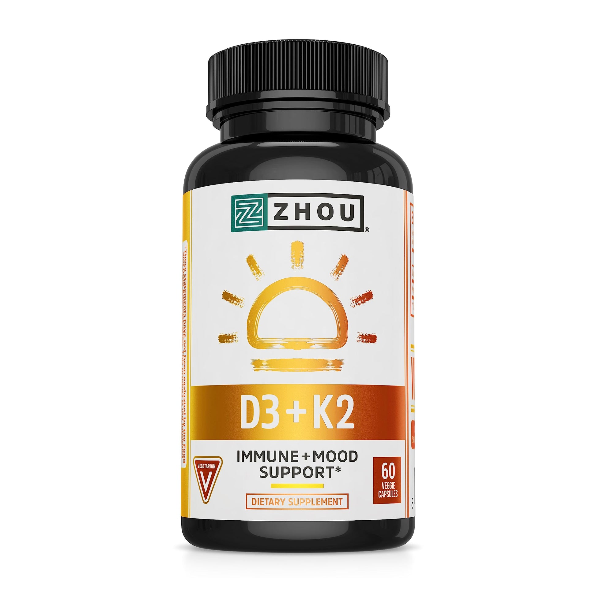 Zhou Nutrition Vitamin D3 K2, Bone and Heart Health Formula 5000 IU Vitamin D3 & 90 mcg Zhou Nutrition uk supplements