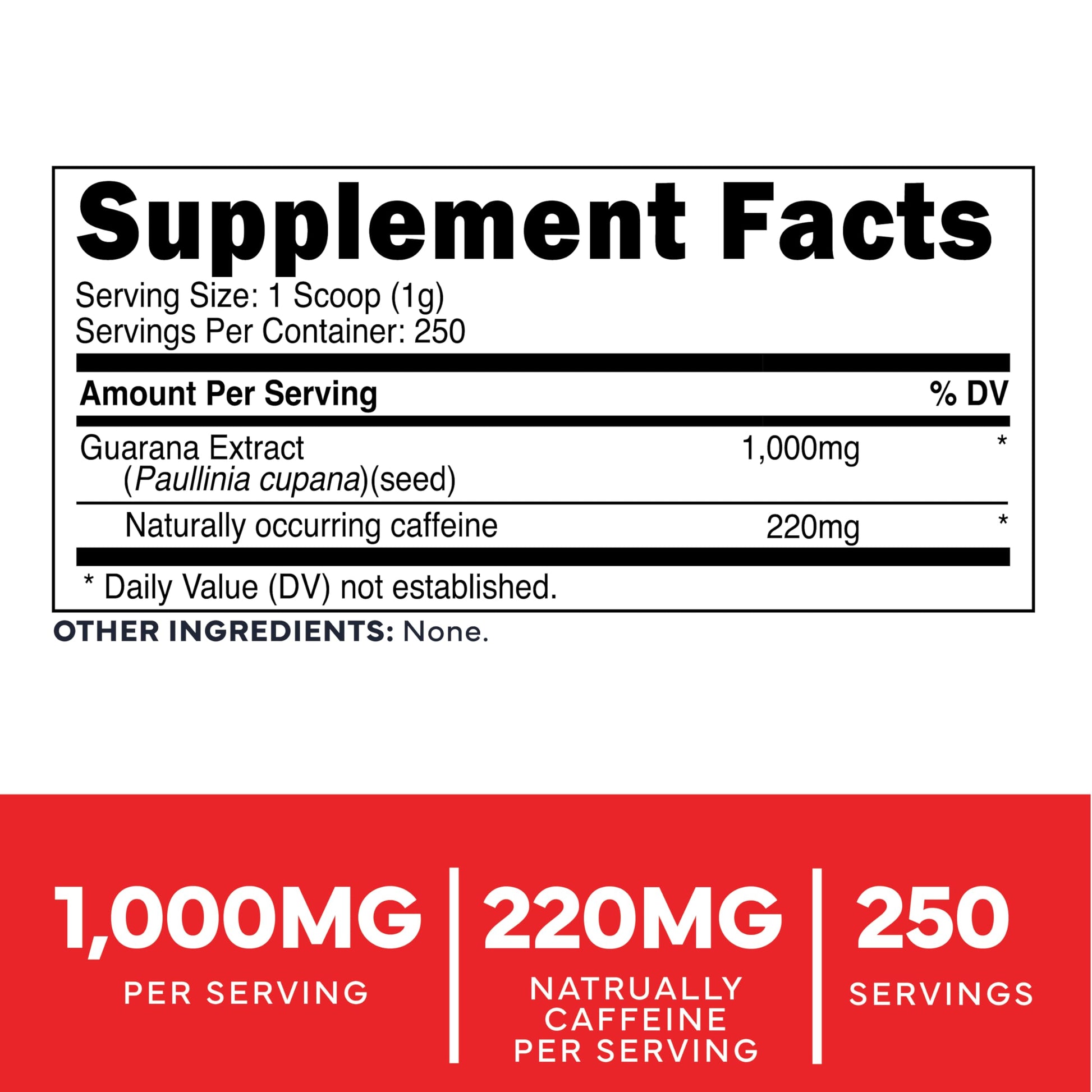 Type Zero Clean Guarana Powder Drink Mix (250 Servings, Unflavored) - 220 MG Caffeine Per Serving, Natural Caffeine, Non GMO, Gluten Free Type Zero uk supplements