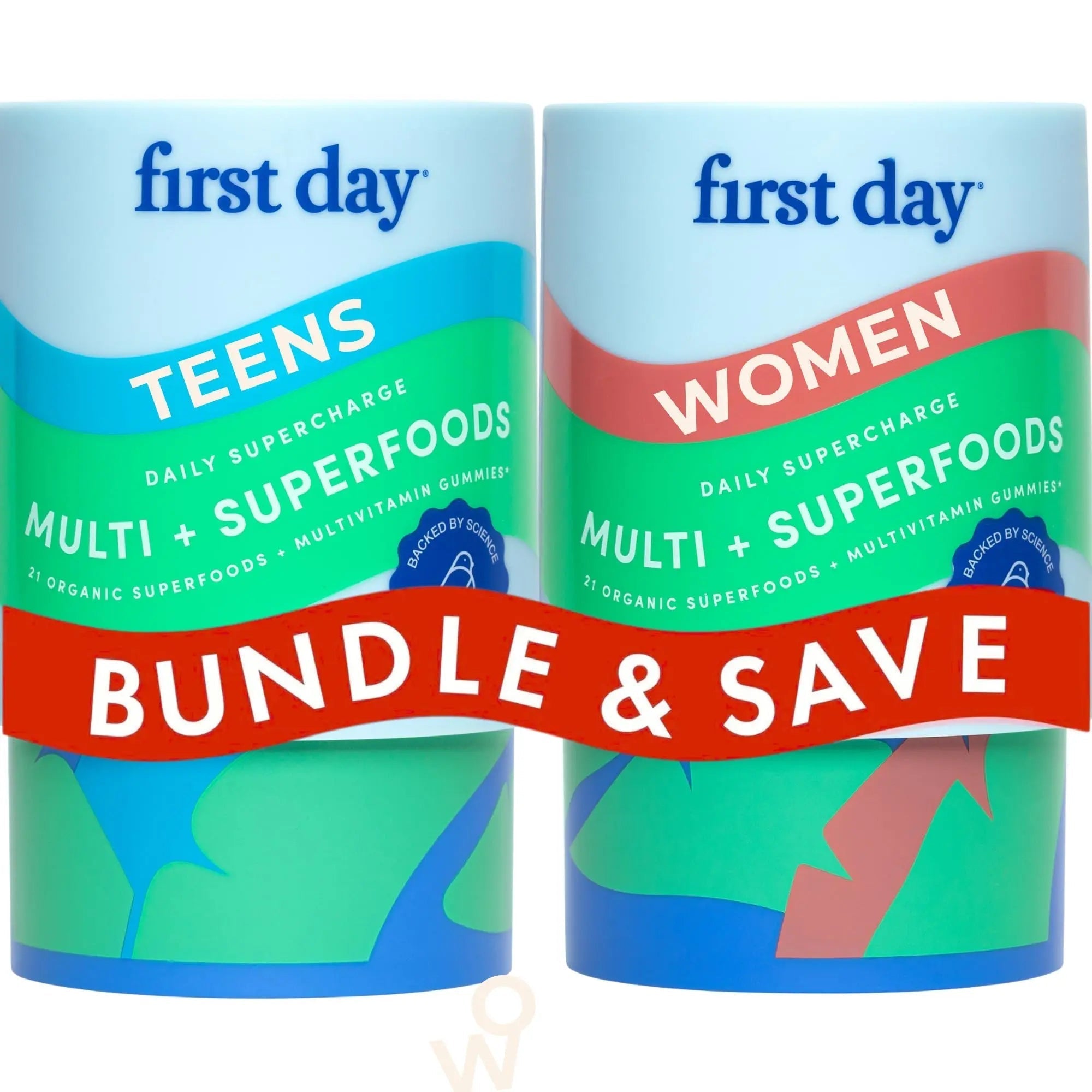 FIRST DAY Womens Multivitamin & Teens Multivitamin Gummies Bundle – Daily Multivitamin for Women, Teen Multi Vitamins FIRST DAY uk supplements