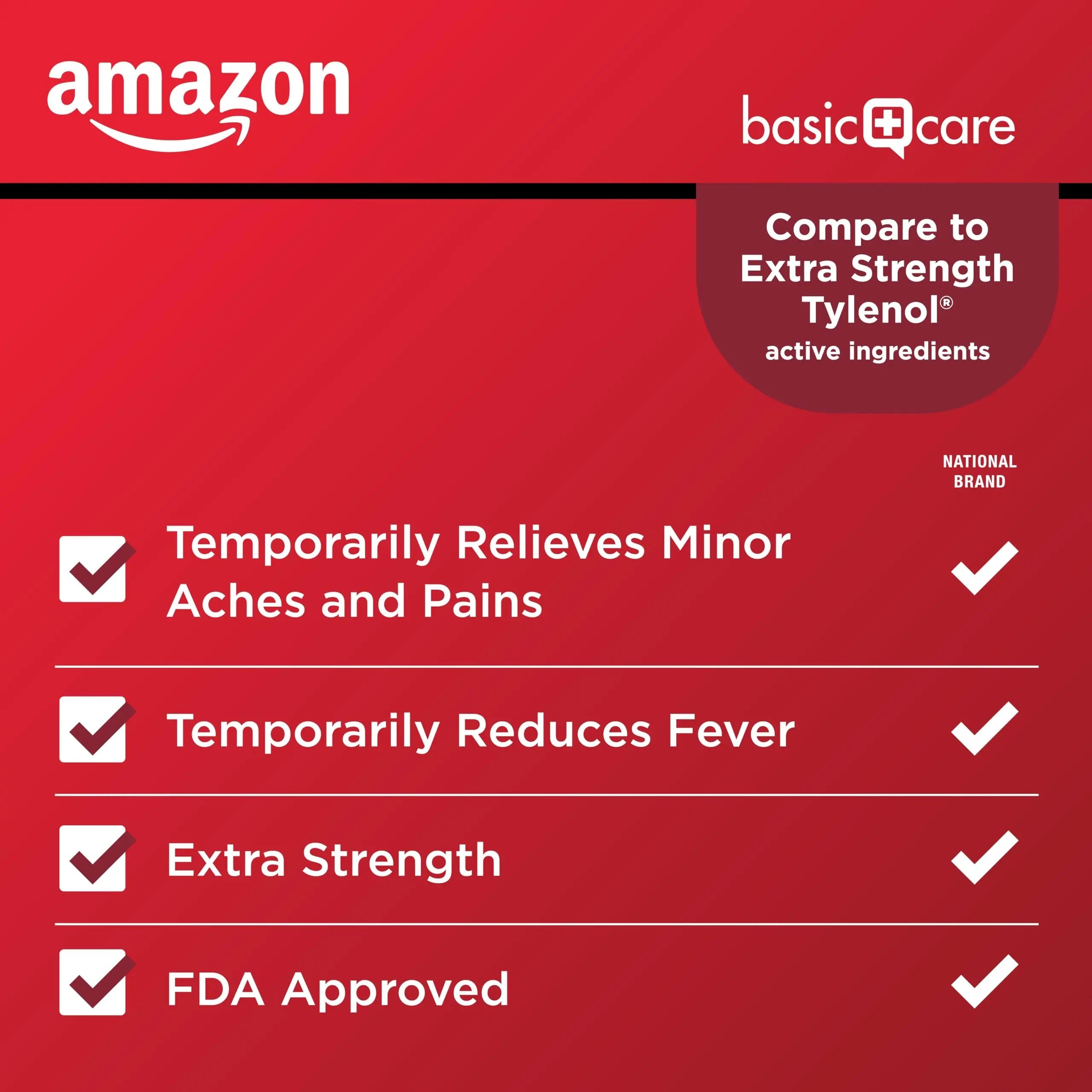 Amazon Basic Care Extra Strength Pain Relief, Acetaminophen Caplets, 500 mg, 200 Count Amazon Basic Care uk supplements