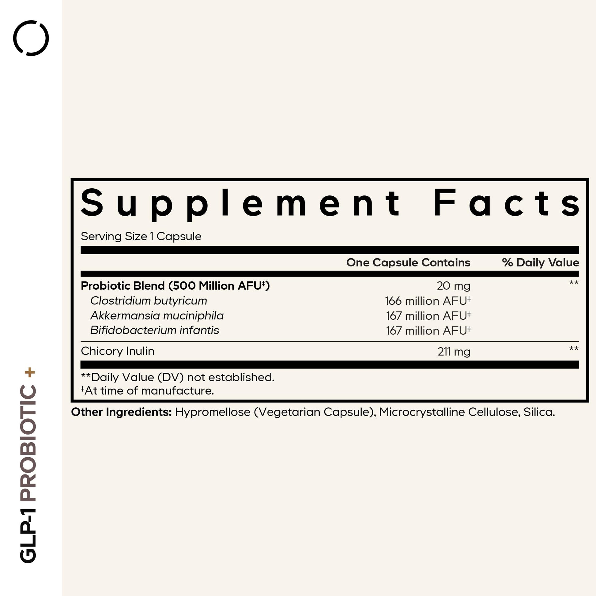 Codeage GLP-1 Probiotic+ - Live Probiotics Akkermansia, Clostridium, Bifidobacterium, Chicory Inulin Probiotic, Prebiotics & Postbiotics Supplement - 500 Million AFU, 3-Month Supply - 90 Capsules Codeage uk supplements