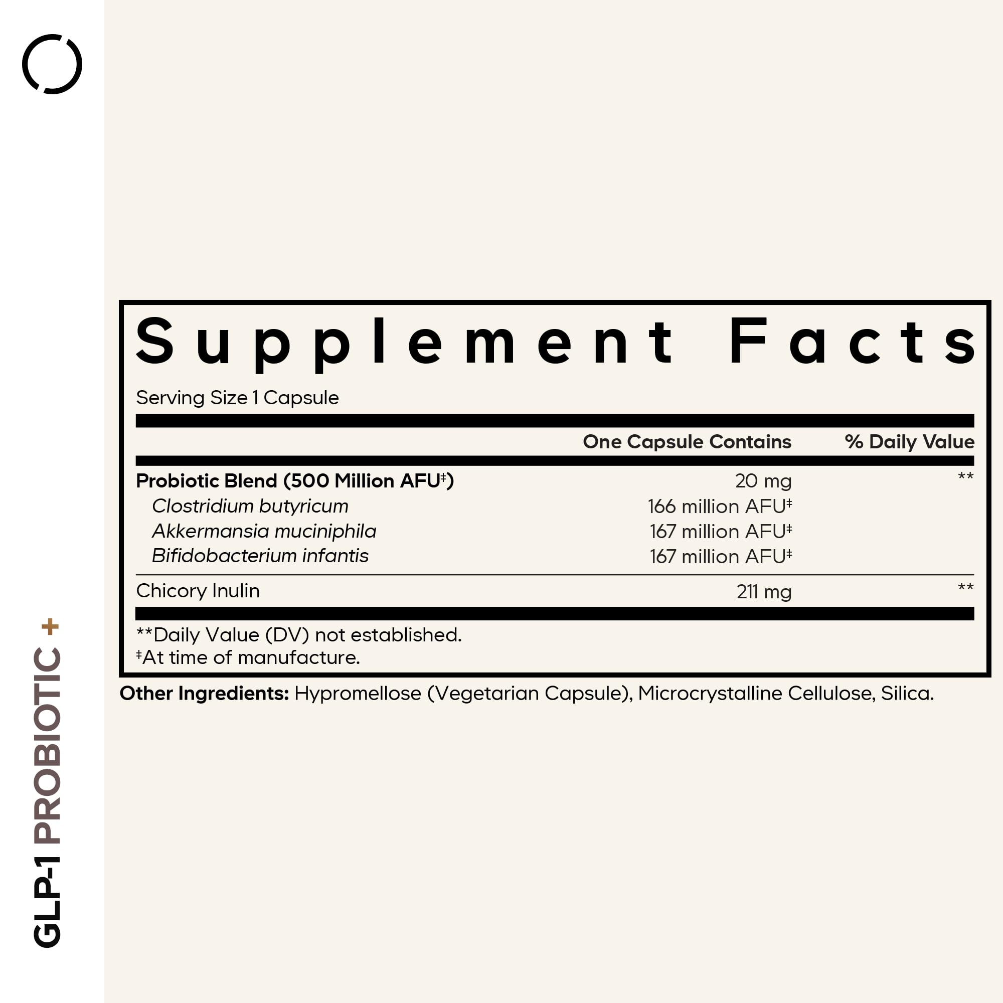 Codeage GLP-1 Probiotic+ - Live Probiotics Akkermansia, Clostridium, Bifidobacterium, Chicory Inulin Probiotic, Prebiotics & Postbiotics Supplement - 500 Million AFU, 3-Month Supply - 90 Capsules Codeage uk supplements