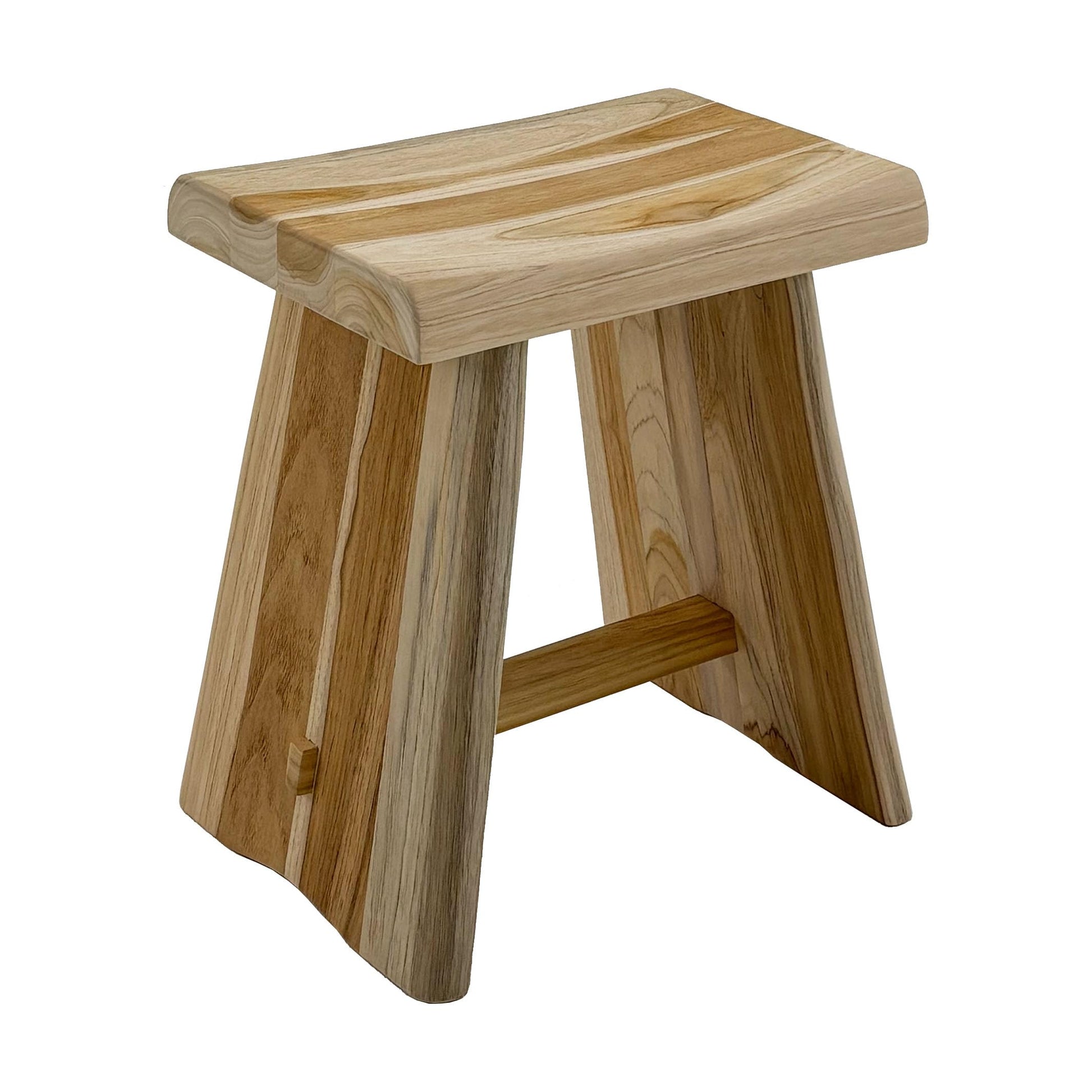 Nordic Teak Natural Teak Shower Stool with Curved Seat & Shelf | Spa-Style Bench for Bath | Shower | SPA | Pool | Patio | Select Grade (Natural Salem) NORDIC STYLE TEAK uk supplements