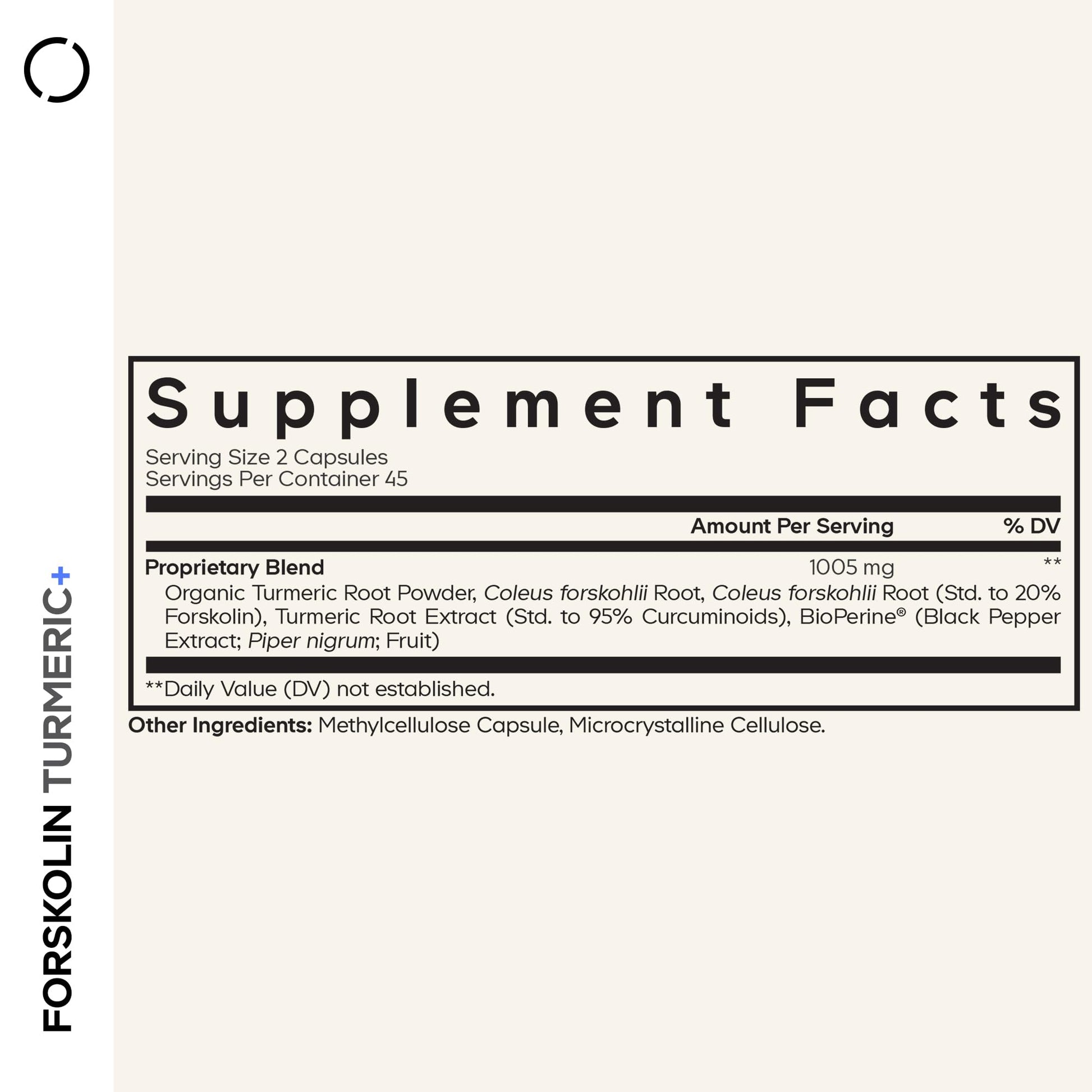 Codeage Forskolin, Pure Forskolin Coleus + Organic Turmeric Root Powder, 95% Curcuminoids + Bioperine Black Pepper - 20% Standardized Coleus Forskohlii Supplement - Non-GMO - 90 Capsules Codeage uk supplements