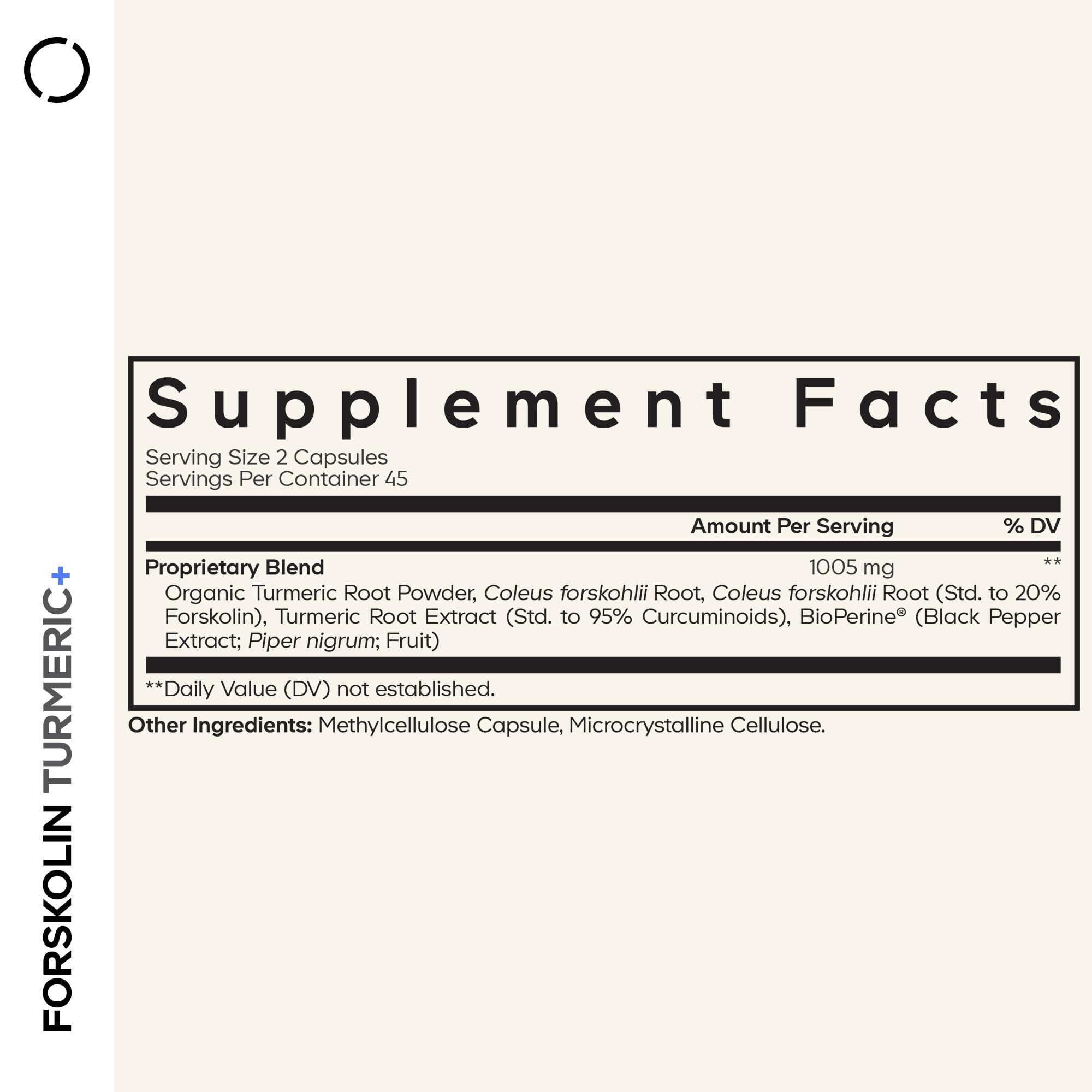 Codeage Forskolin, Pure Forskolin Coleus + Organic Turmeric Root Powder, 95% Curcuminoids + Bioperine Black Pepper - 20% Standardized Coleus Forskohlii Supplement - Non-GMO - 90 Capsules Codeage uk supplements