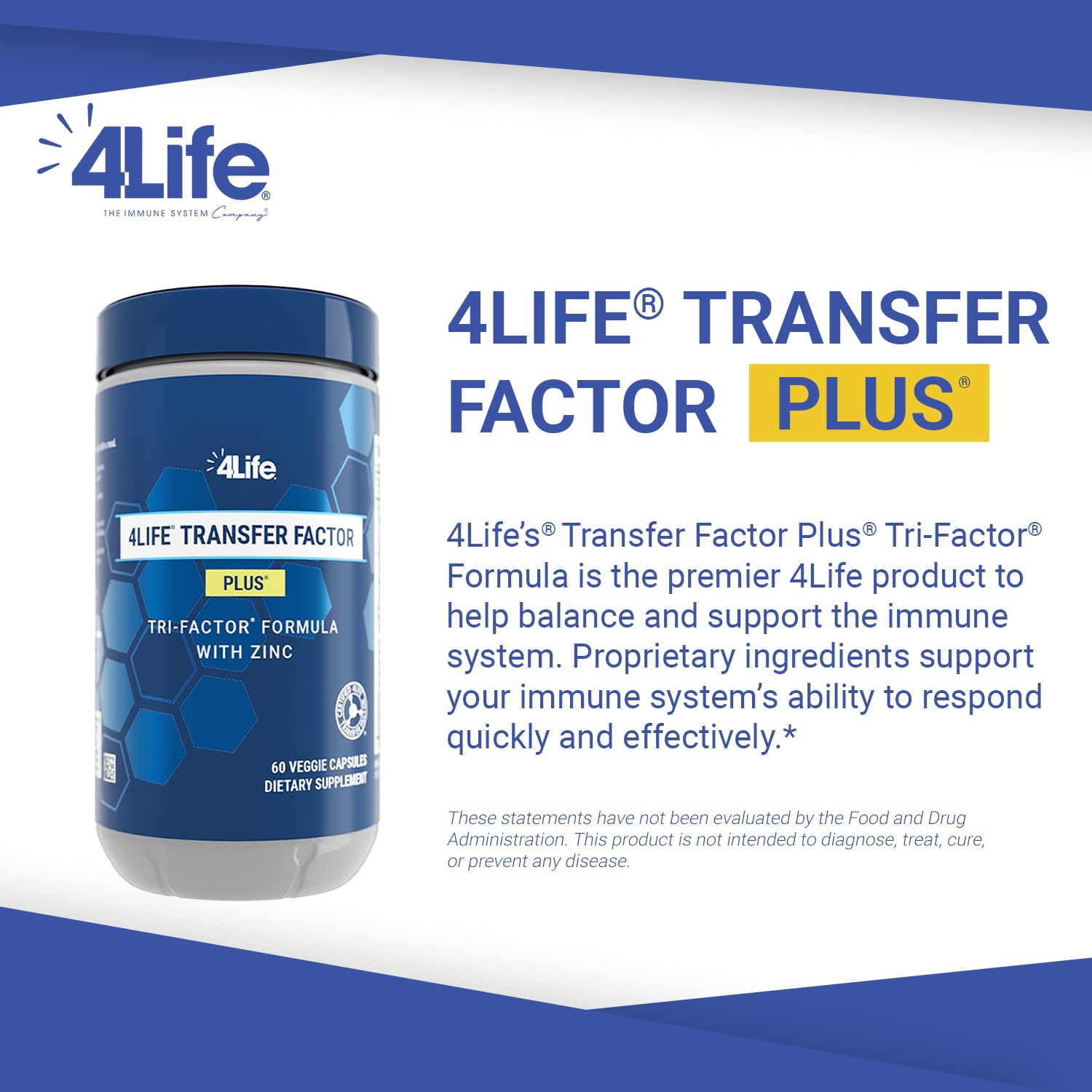 4Life Transfer Factor Plus - Support with Zinc, Super Mushroom Blend (Maitake, Shiitake, Agaricus), and Colostrum & Egg Yolk Extracts - 60 Capsules 4Life uk supplements