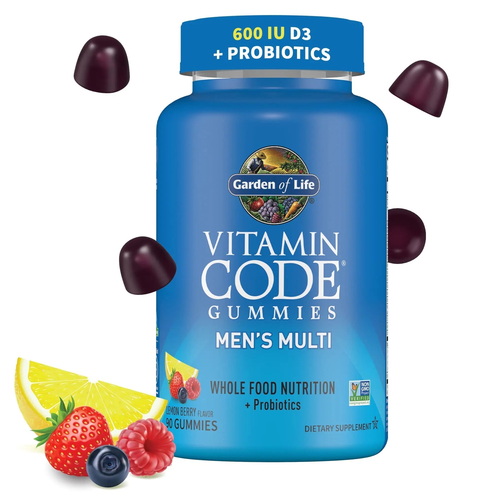 Men’s Multivitamin Gummy: Vitamins C, D, E, B & Zinc for Energy, Stamina & Stress, Probiotics for Digestive & Immune Health, Vitamin Code Garden of Life uk supplements