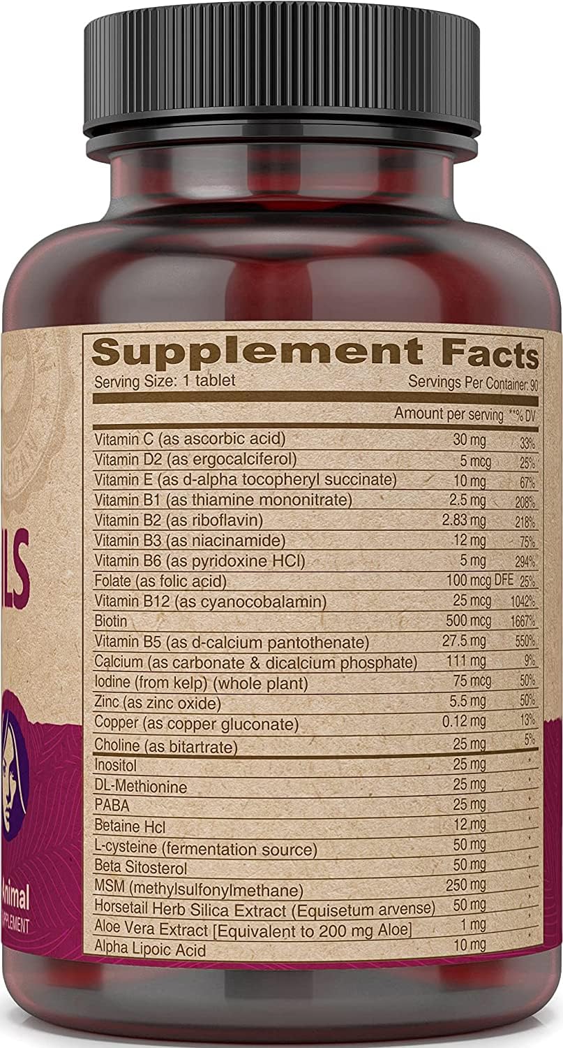 DEVA Vegan Vitamins Hair, Nails & Skin Supplement with 500 mcg of Biotin Per Tablet 90 Tablets (Pack of 2) DEVA uk supplements