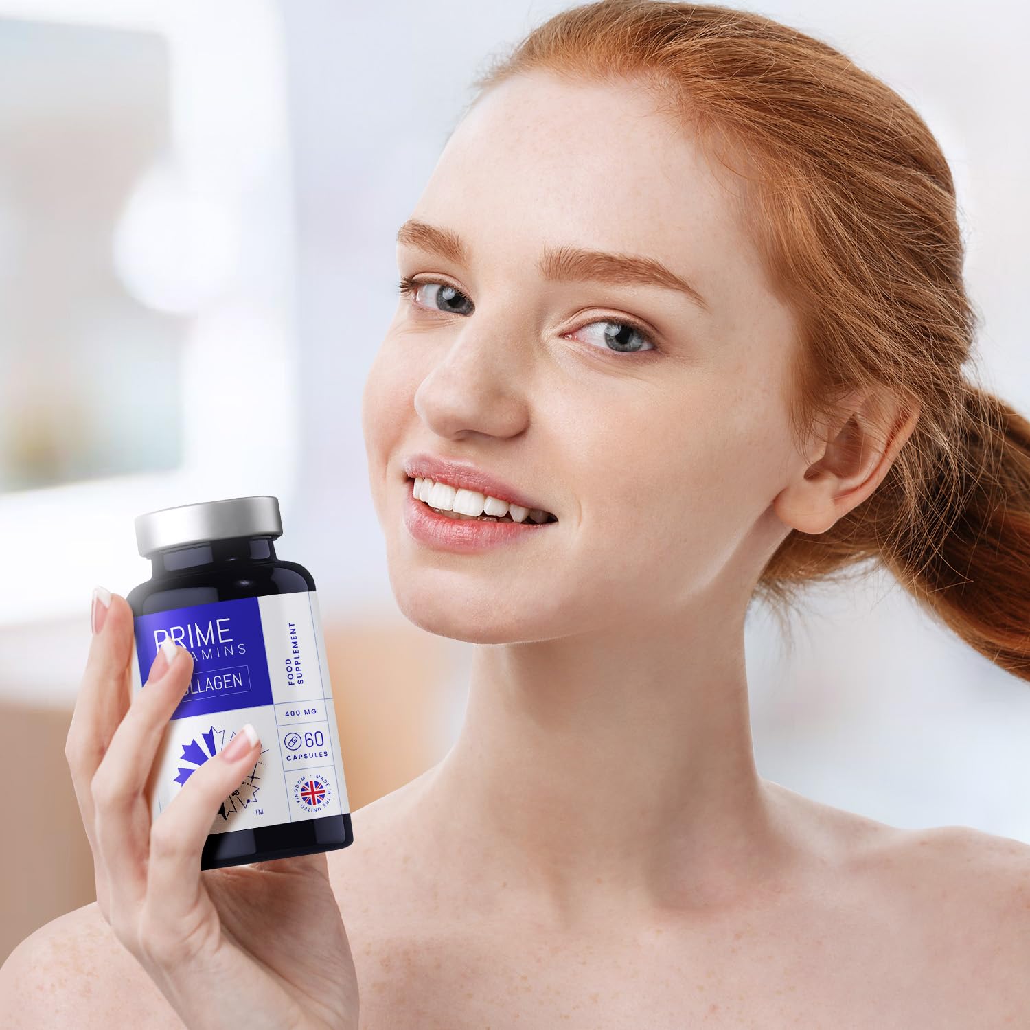 Marine Collagen 400mg | Hydrolysed Collagen Supplements for Women & Men PRIME VITAMINS uk supplements
