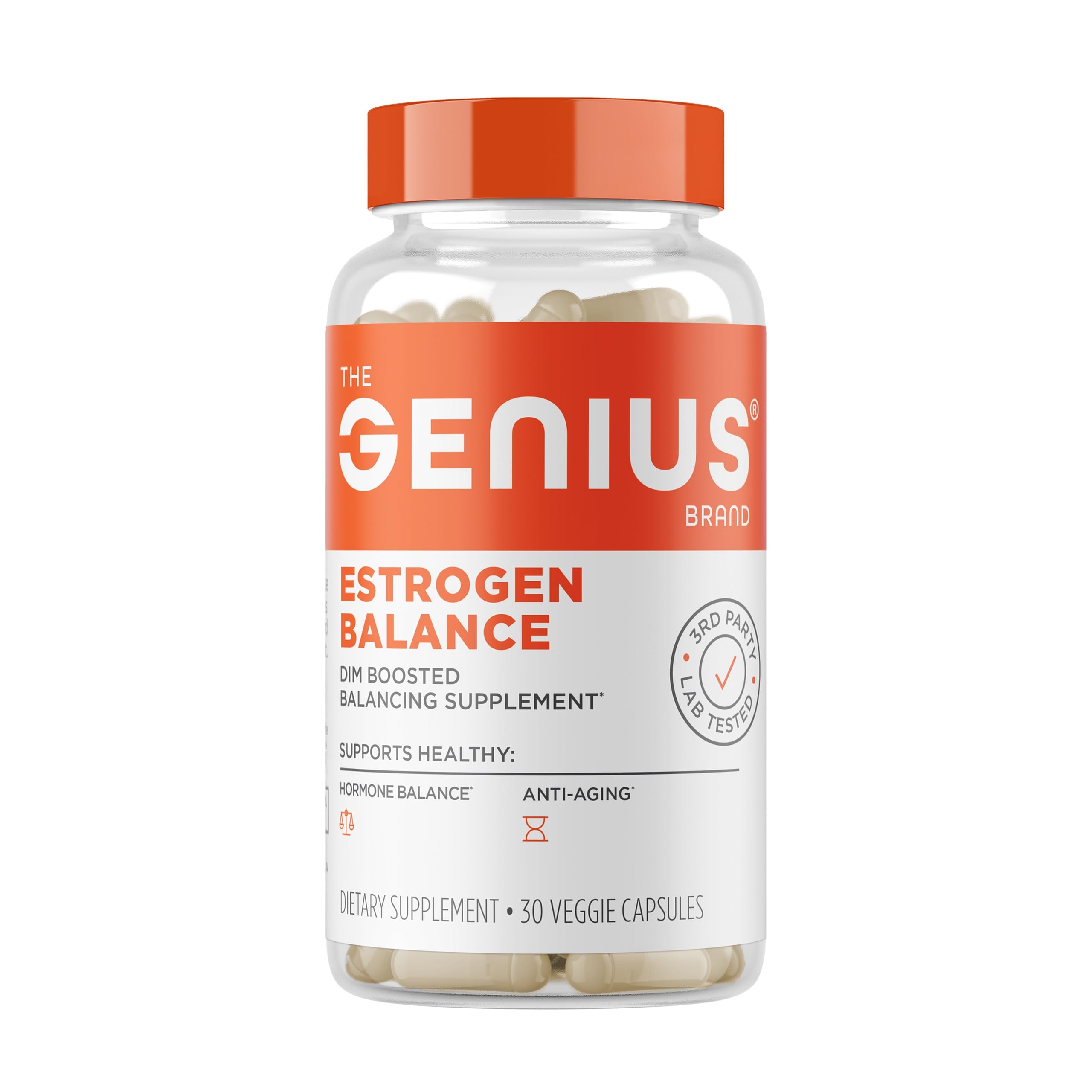Genius Estrogen Balance, Dim Supplement - Blocker for Men & Women - Hormones, Hormonal Acne & Menopause - Aromatase Inhibitor with Grape Seed Extract & BioPerine - 30 Capsules The Genius Brand uk supplements