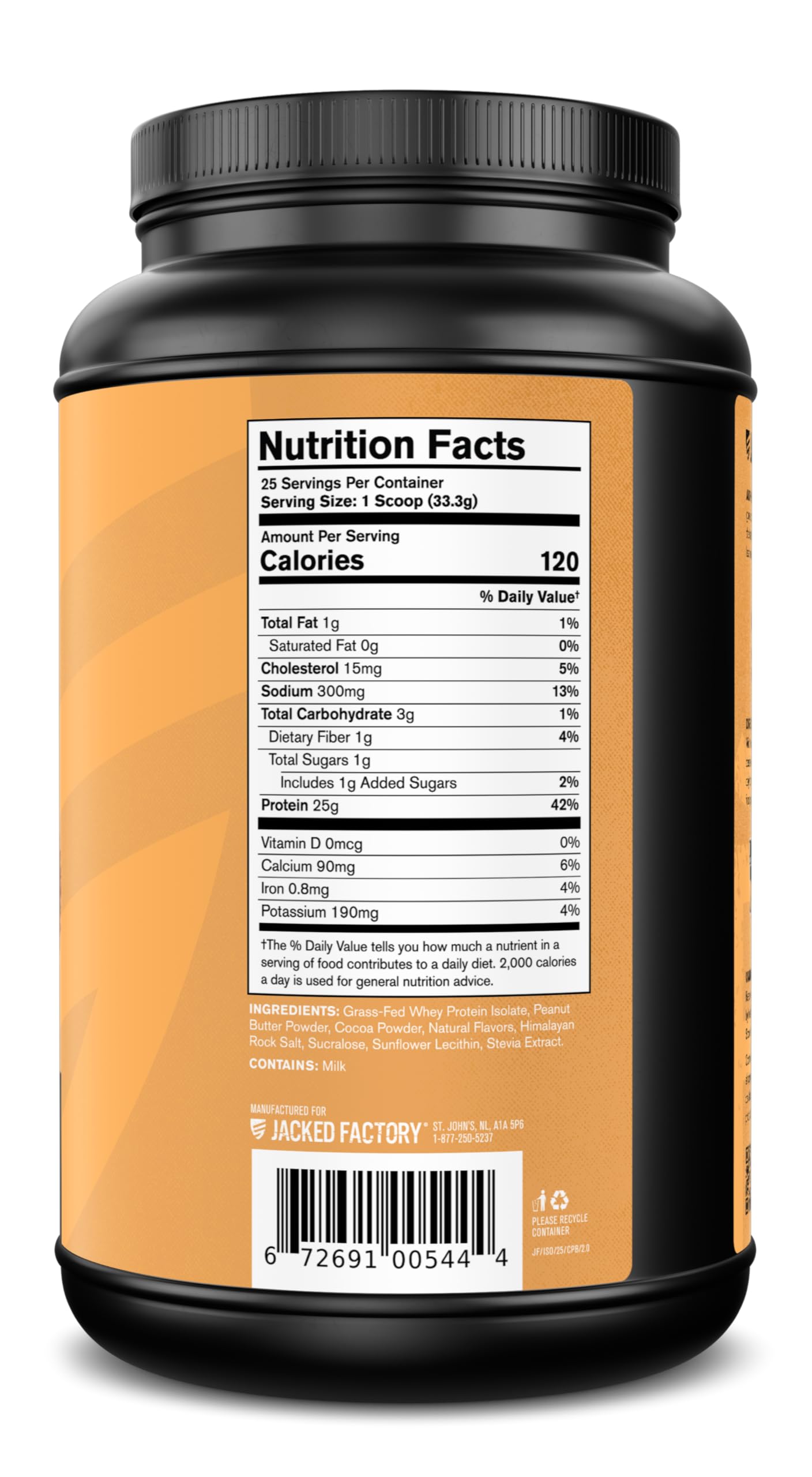 Jacked Factory Authentic ISO Grass Fed Whey Protein Isolate Powder - Low Carb, Non-GMO Muscle Building Protein w/No Fillers, Post Workout Recovery, Chocolate Peanut Butter - 25 Servings Jacked Factory uk supplements