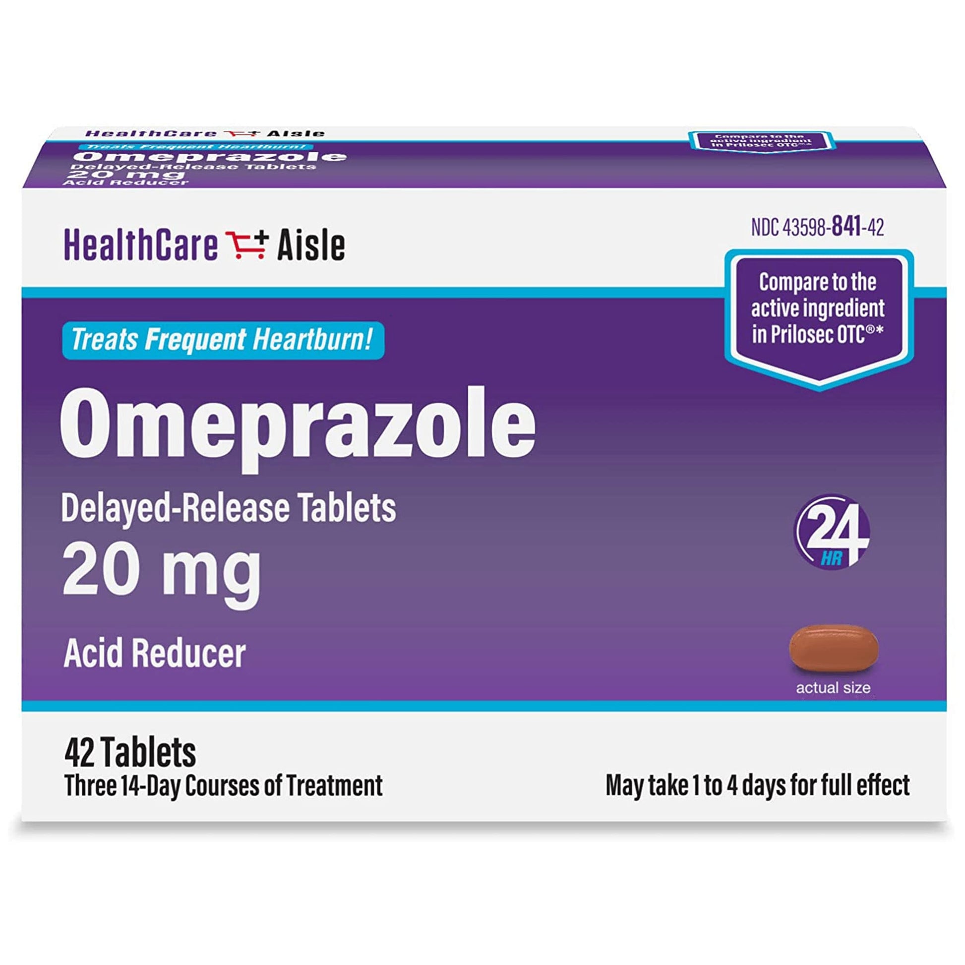 HealthCareAisle Omeprazole 20 mg - 42 Delayed-Release Tablets - Acid Reducer, Treats Frequent Heartburn HealthCareAisle uk supplements