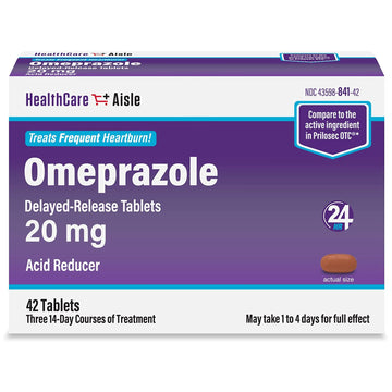 HealthCareAisle Omeprazole 20 mg - 42 Delayed-Release Tablets - Acid Reducer, Treats Frequent Heartburn HealthCareAisle uk supplements