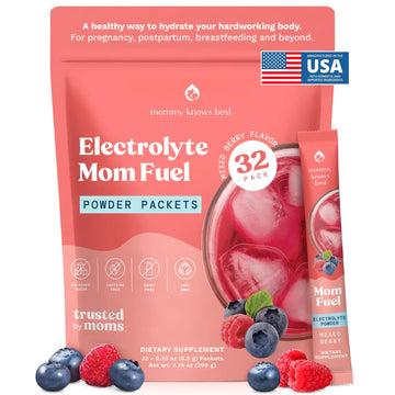 Mommy Knows Best Mom Fuel Electrolyte Drink Mix for Moms, Hydration Support - for Pregnancy, Prenatal, Electrolytes + Trace Minerals, Lactation Drink Mix Supplement (32 Count) Mommy Knows Best uk supplements