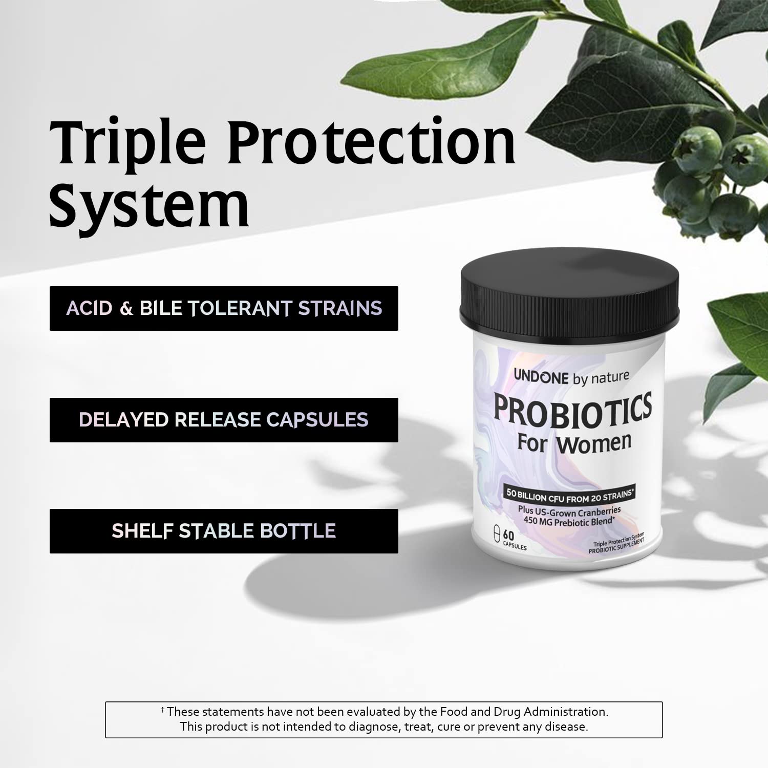Undone By Nature Probiotic for Women, 50 Billion CFU Women's Probiotics with Prebiotics Undone By Nature uk supplements