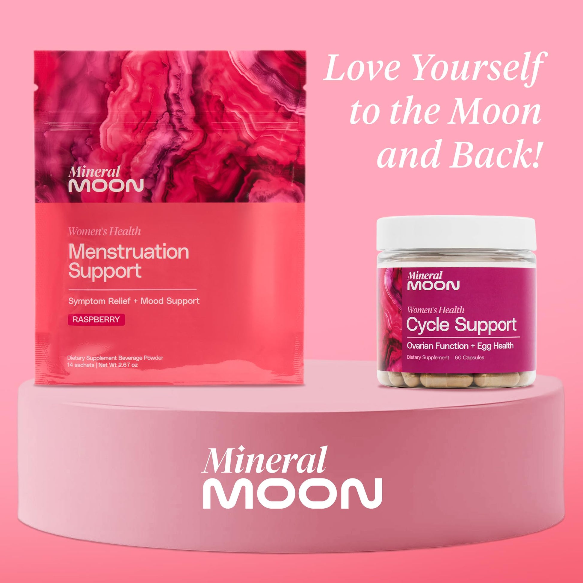 Mineral Moon Hormonal Support Bundle - Menstrual Supplement + Cycle Support - Aid Ovulation, Hormonal Balance & PMS Support - Reduce Period Cramps & Fatigue - Antioxidant Ovarian Support Vitamins Mineral Moon uk supplements