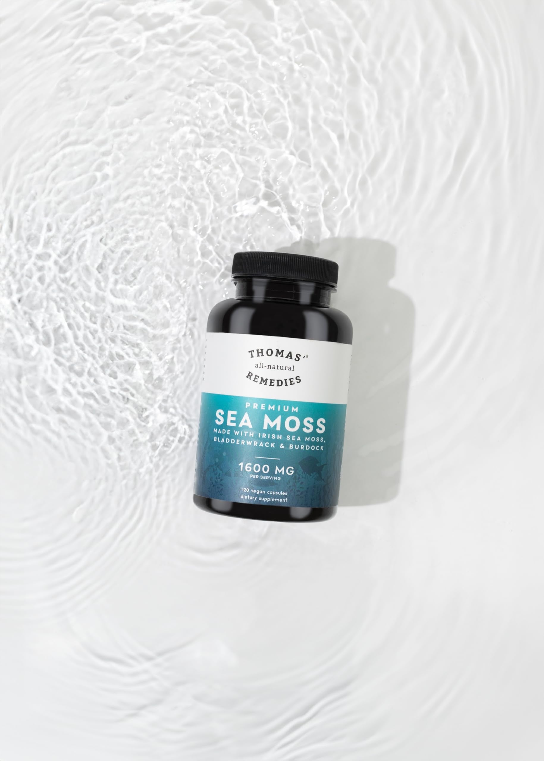 Thomas' all-natural Remedies Irish Sea Moss Capsules, Sea Moss with Bladderwrack & Burdock Root Organic for Gut Health, Digestion, Energy & Immune Support, 120 Seamoss Pills Thomas' all-natural Remedies uk supplements