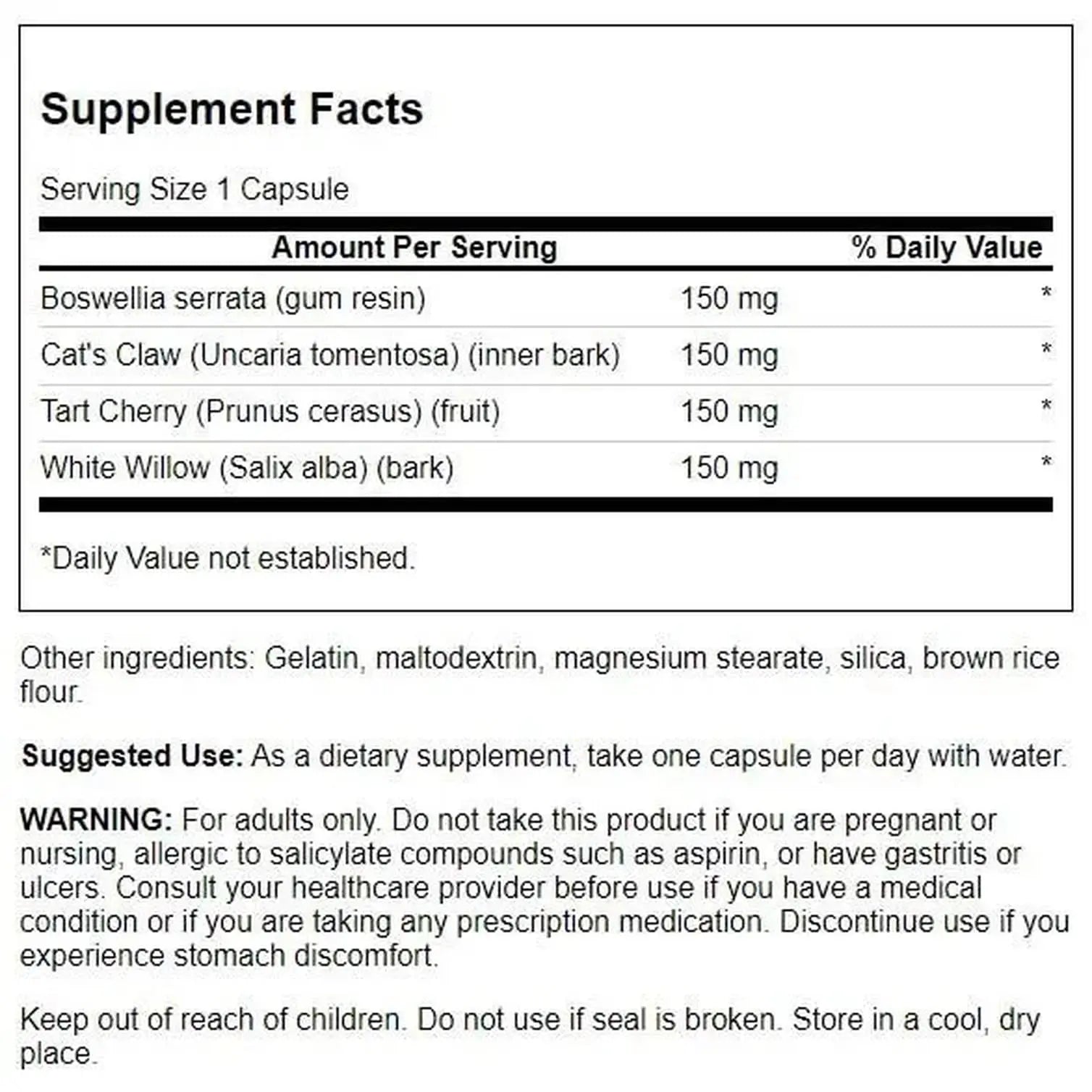 Swanson Full Spectrum Herbal Joint Care 60 Capsules Swanson uk supplements