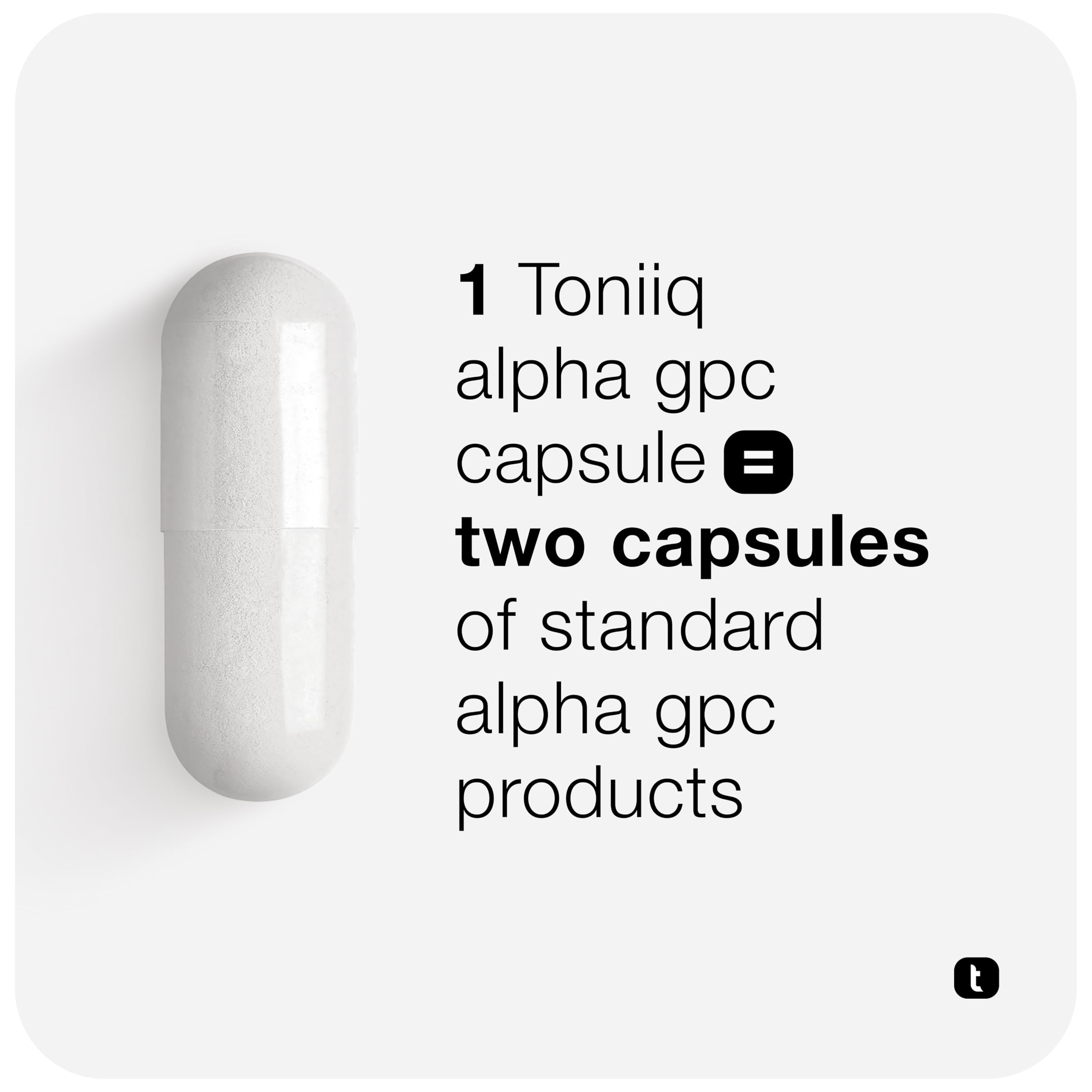 Toniiq Ultra High Purity Alpha GPC Capsules - 600mg Concentrated Formula - 90%+ Highly Purified and Bioavailable Nootropic - 120 Capsules Alpha GPC Supplement Toniiq uk supplements