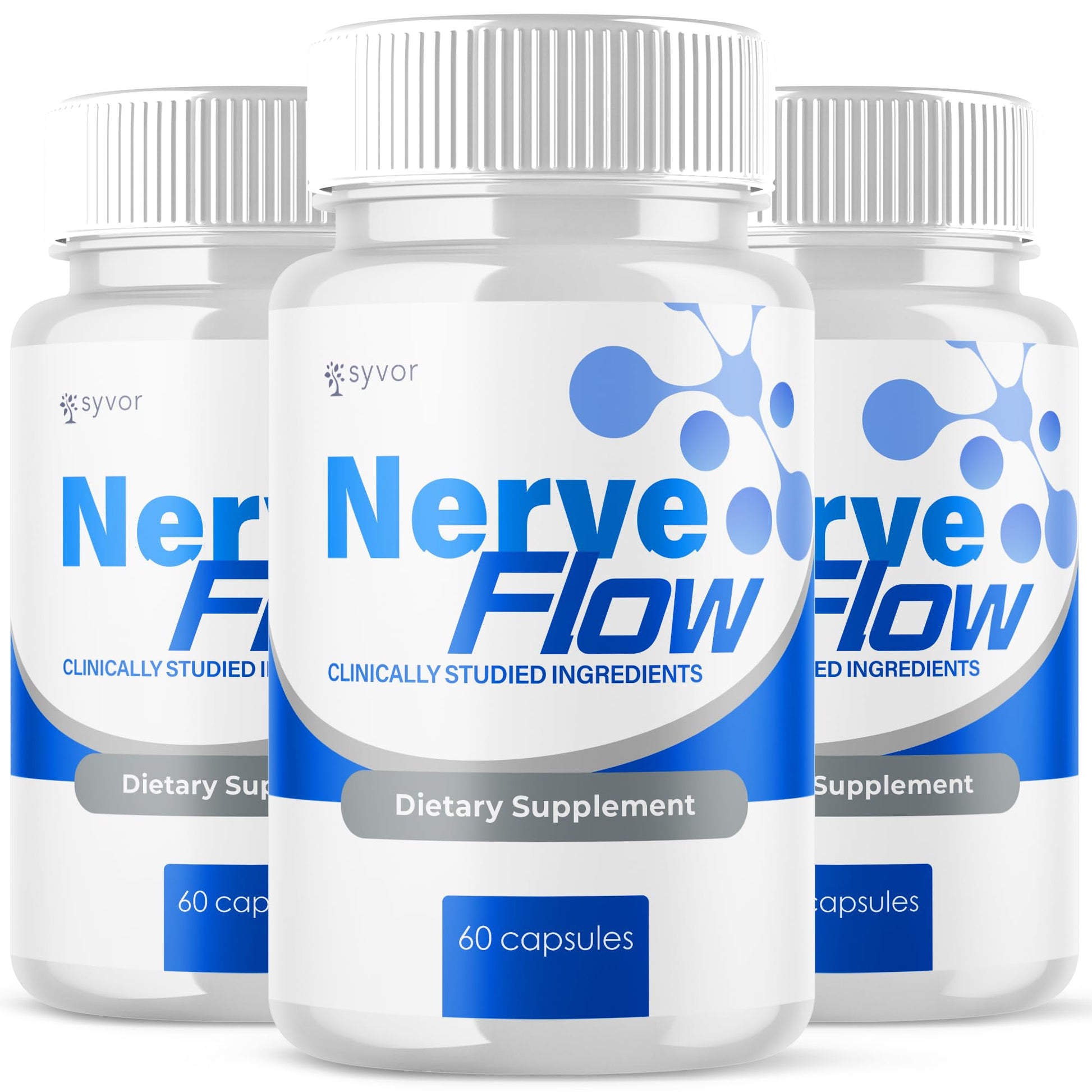 (3 Pack) Nerve Flow Capsules, Official Nerve Flow Pills Made with All Natural Ingredients, Maximum Strength NerveFlow Sciatic Support Supplement with Advanced Vitamins for Women & Men (180 Capsules) Syvor uk supplements