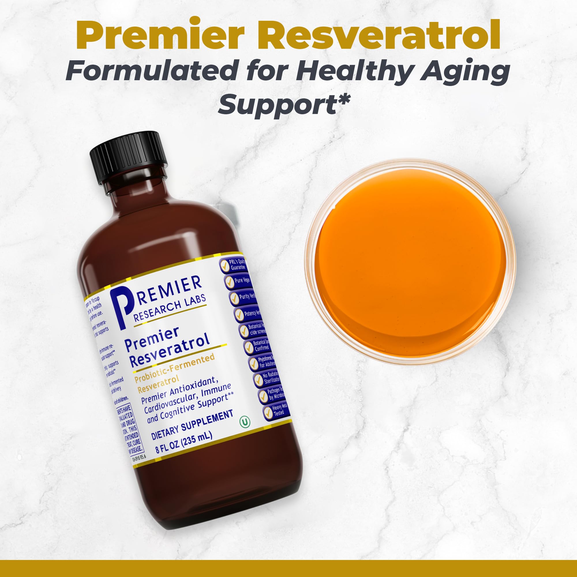 Premier Research Labs Resveratrol - Resveratrol Liquid Supplement, Trans Resveratrol, Antioxidant Support for Heart Health & Blood Flow, Aging Support, 180 mg Per Teaspoon - 8 Fl Oz Premier Research Labs uk supplements