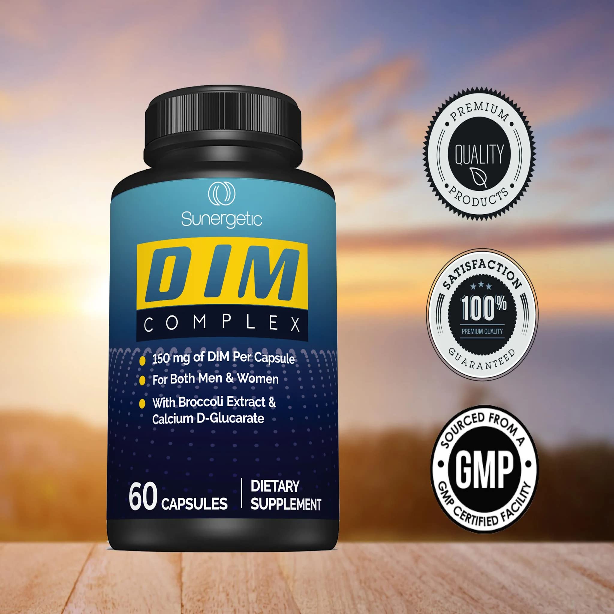 Premium DIM Supplement–Includes 150mg DIM (diindolylmethane), Broccoli, Calcium D Sunergetic uk supplements