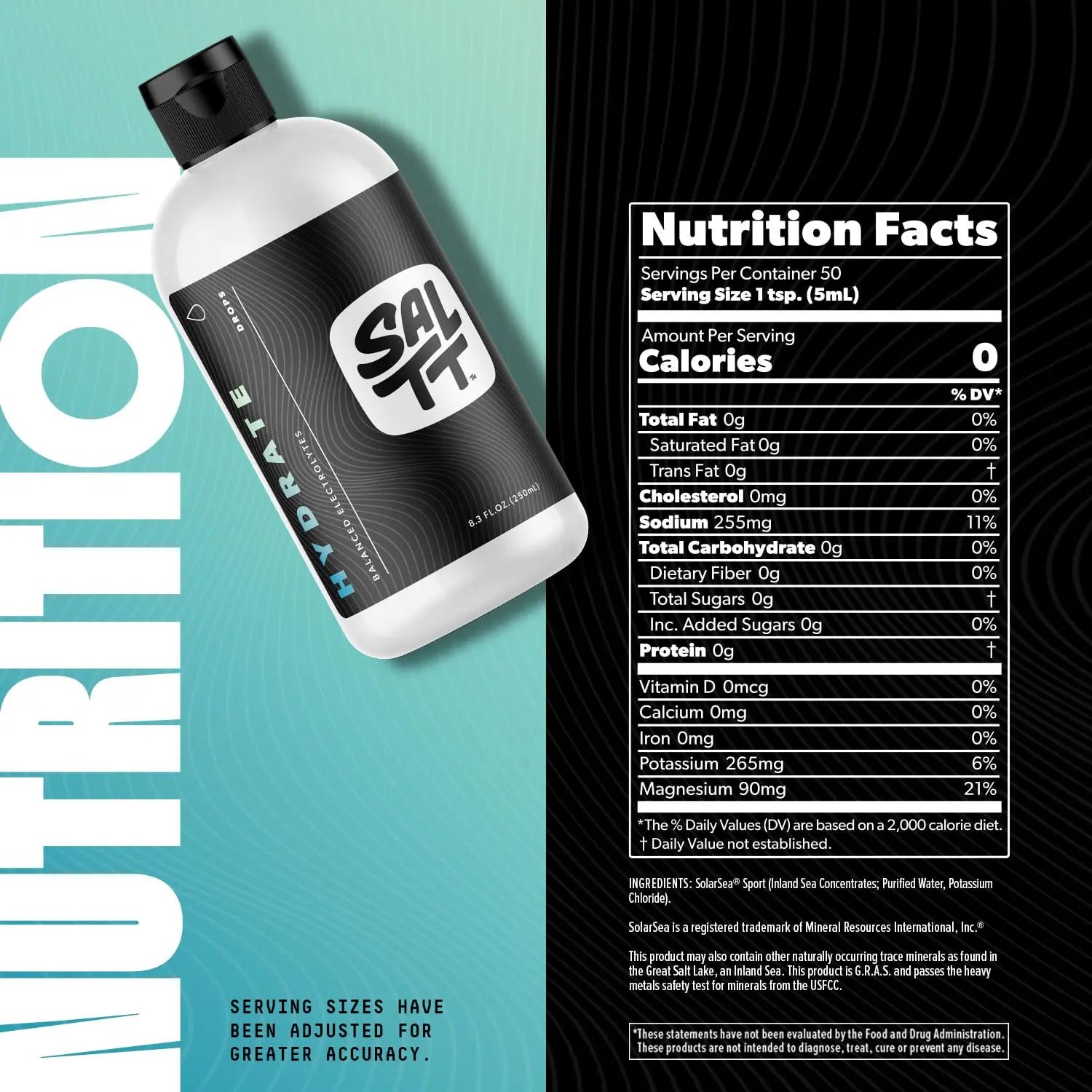 SALTT - Hydrate (8.3 oz) - Electrolytes Drops - Energy Boost - Sodium, Potassium, Magnesium, Zinc, Copper - Unflavored - Ultra Low Carb - Zero Sugar, Vegan, Gluten Free, Non GMO - By Keto Chow Keto Chow uk supplements