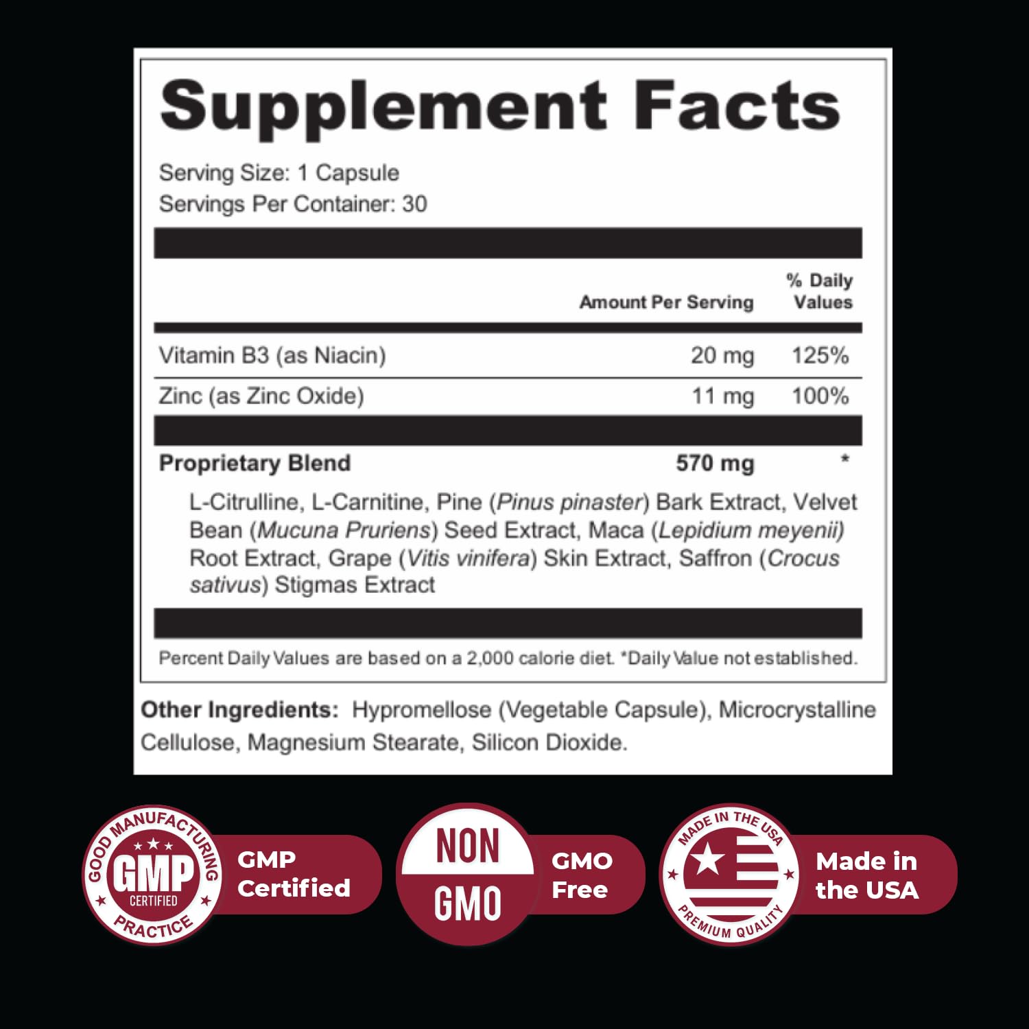 Nature’s NutriWave ErecPower – 100% Natural Men’s Wellness Supplement with Niacin, Zinc & Herbal Blend - Made in USA – 30 Capsules, 3 Month Supply Nature’s NutriWave uk supplements
