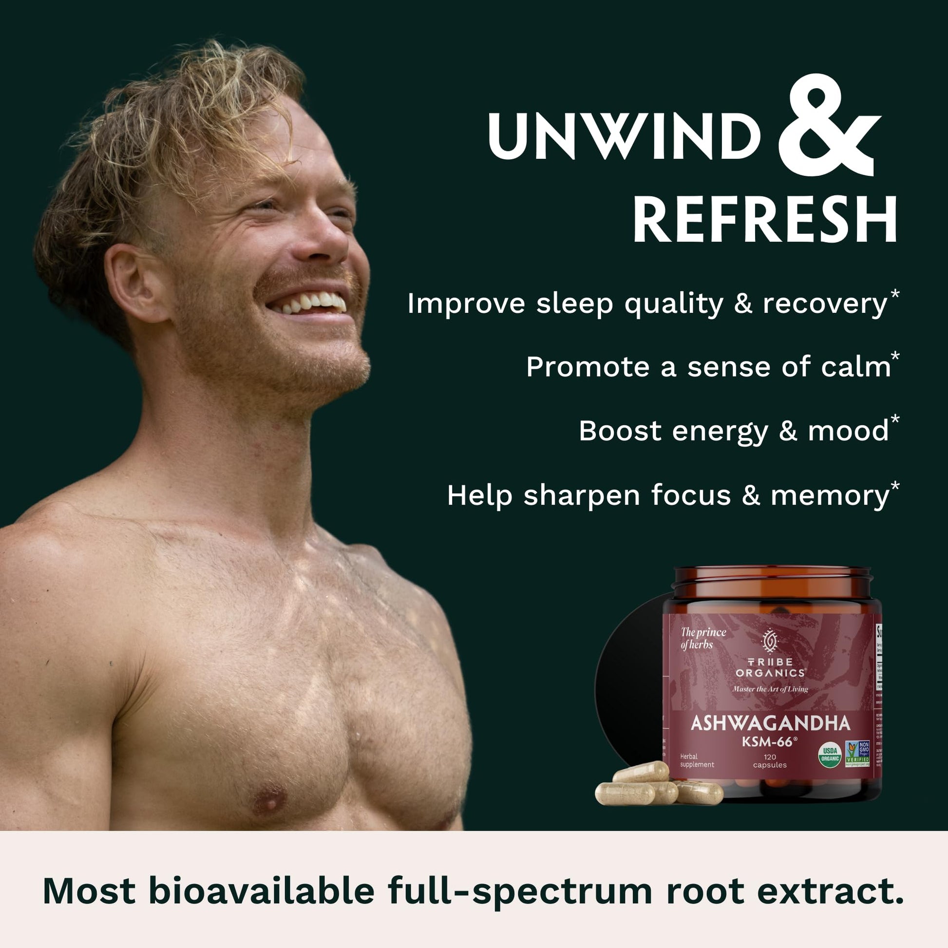 TRIBE ORGANICS Ashwagandha KSM 66 Pure Organic Root Powder Extract Ayurvedic TRIBE ORGANICS uk supplements