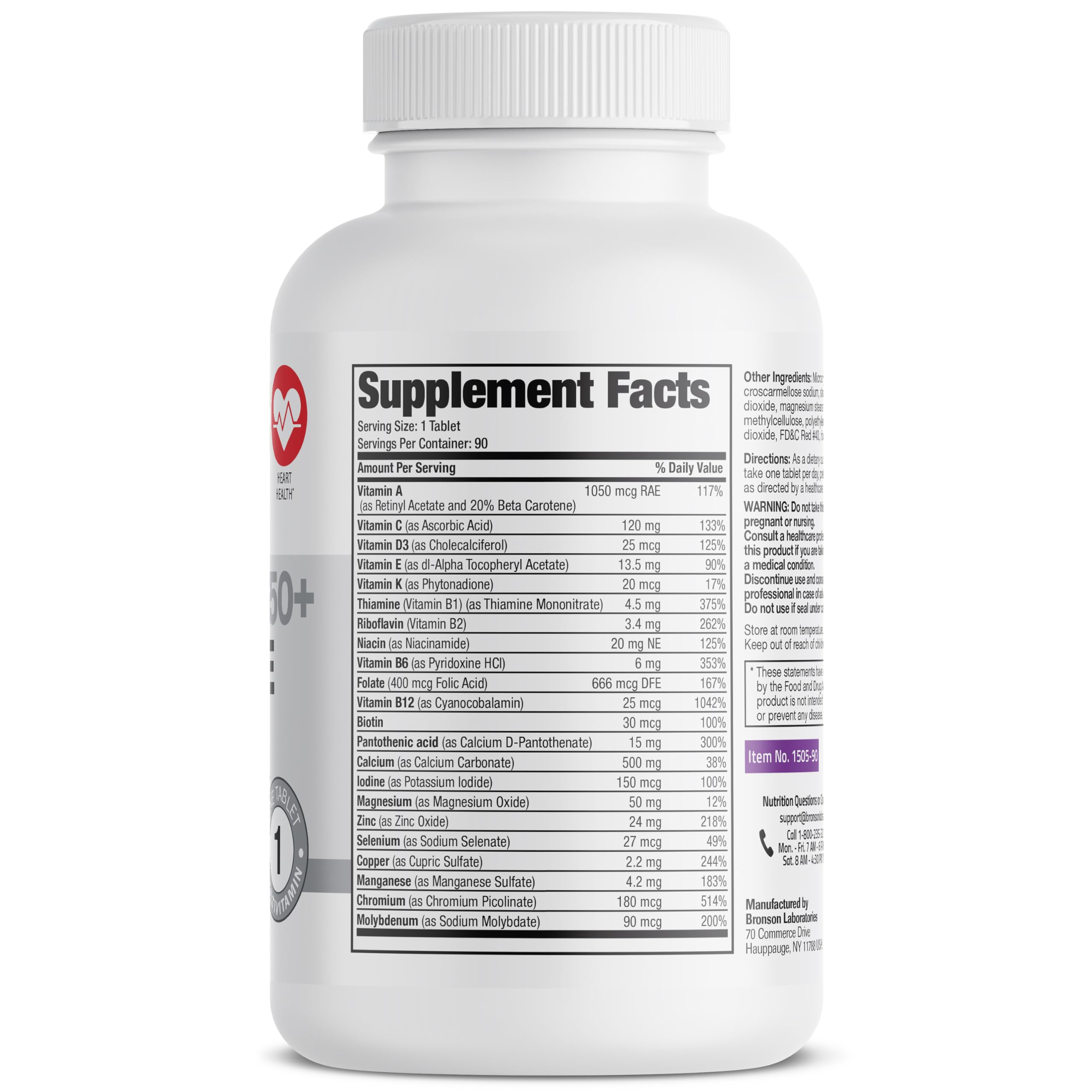 Bronson ONE Daily Women’s 50+ Complete Multivitamin Multimineral, 90 Tablets Bronson uk supplements