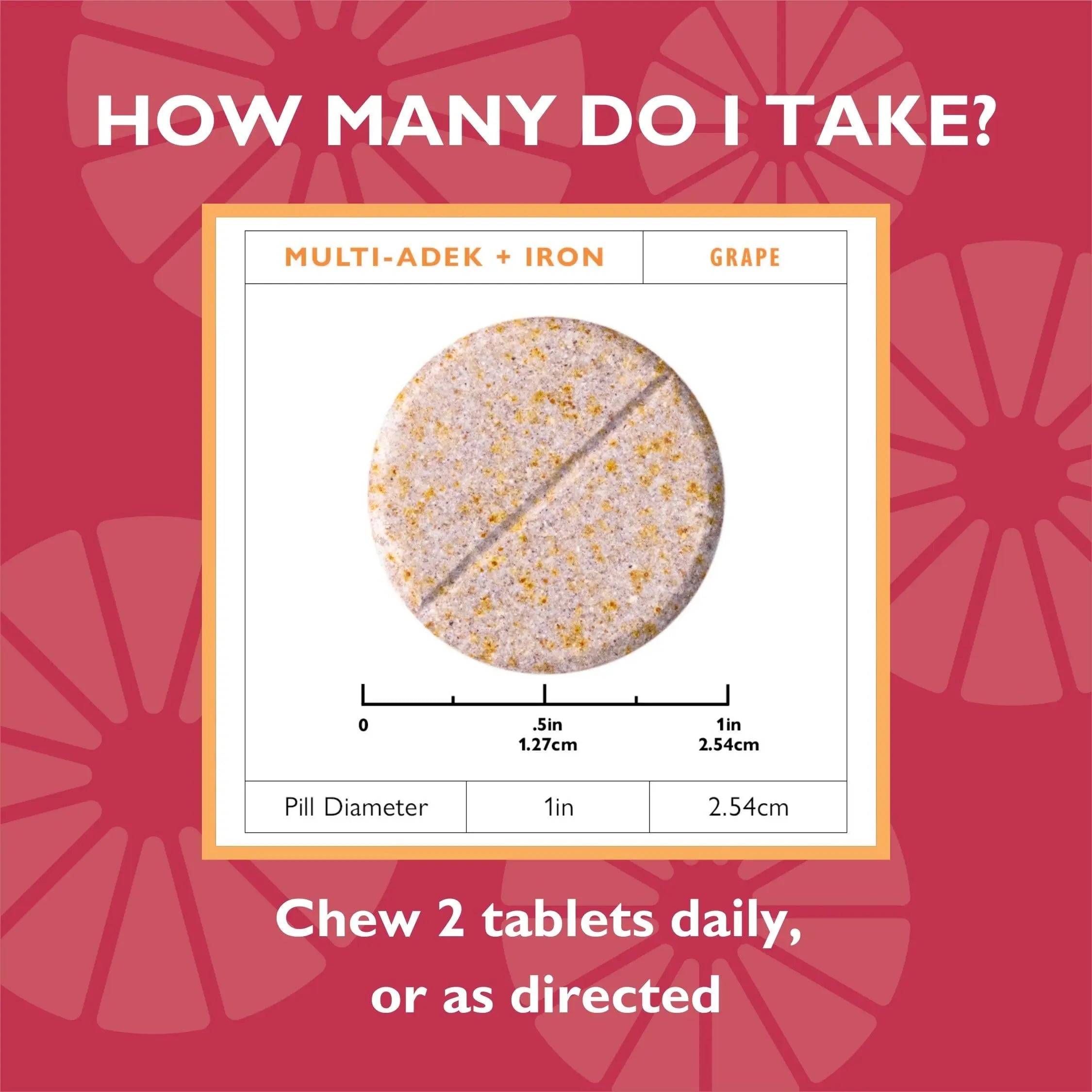 Celebrate Vitamins Multi ADEK Chewables, 60mg Iron - Daily Bariatric Multivitamin, Vitamins A, D, E, K & B12 for Duodenal Switch Surgery Patients Celebrate Bariatric Supplements uk supplements