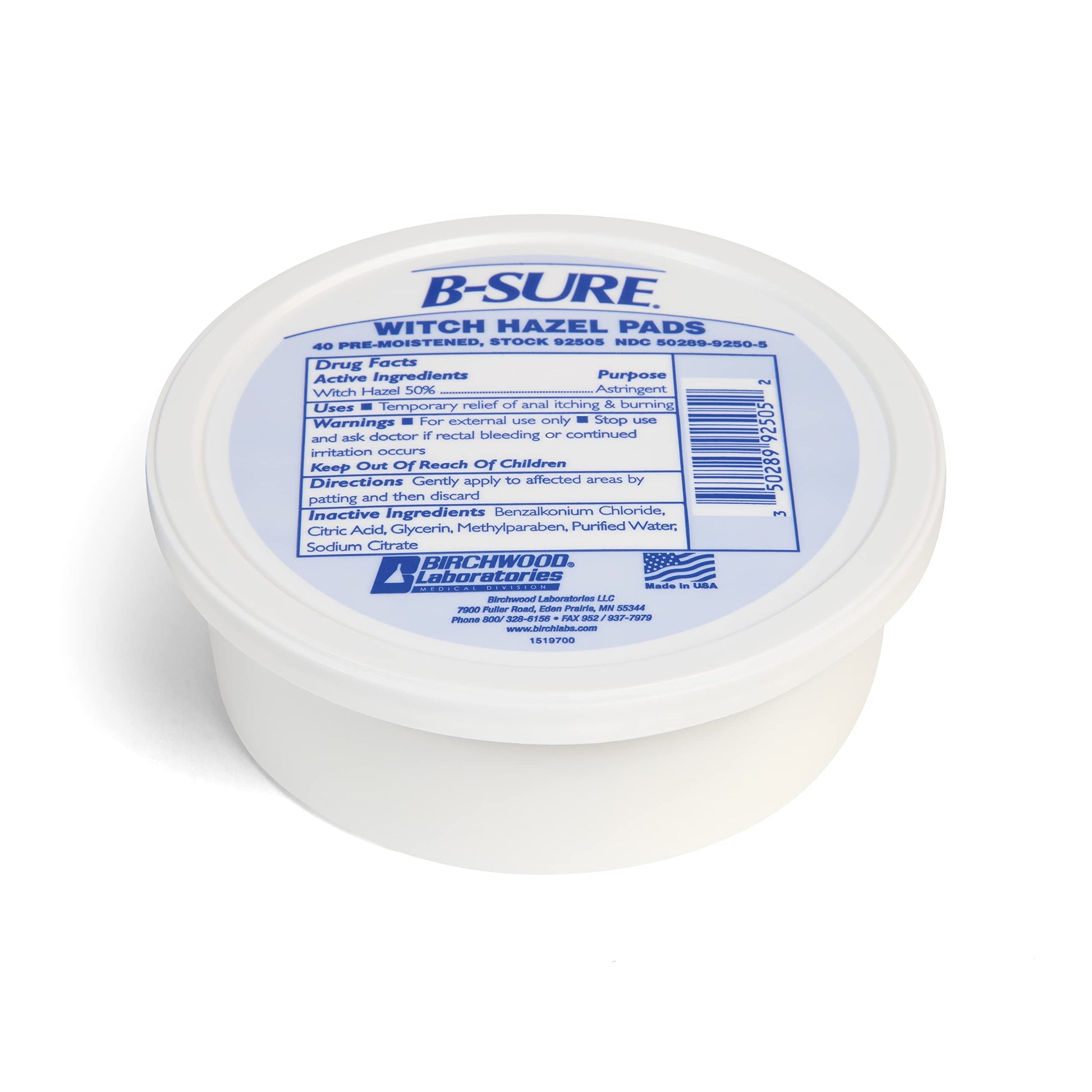 B-Sure Pre-Moistened Witch Hazel Pads, 40 Count B-Sure uk supplements