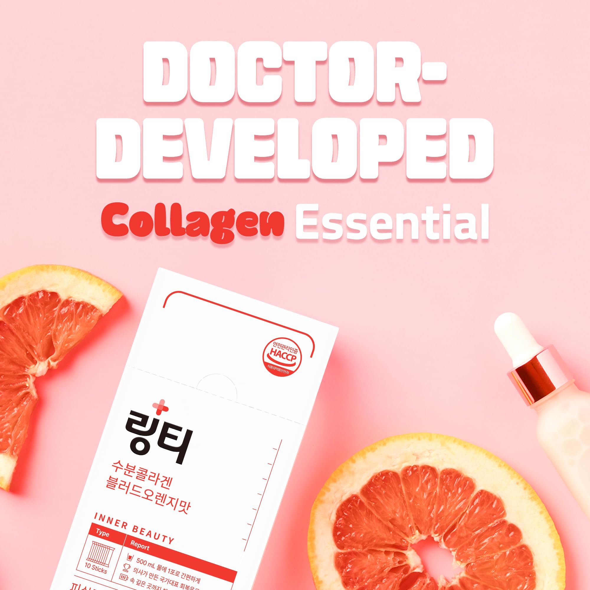 LINGTEA Doctor Developed Hydration Aqua Collagen Drink Mix -Blood Orange Flavor | 1,000mg Ultra-Micro Collagen | Maximum Absorption | Rapid Hydration | Vitamin C | Anti-Aging | Skin Health | 10 Count LINGTEA uk supplements