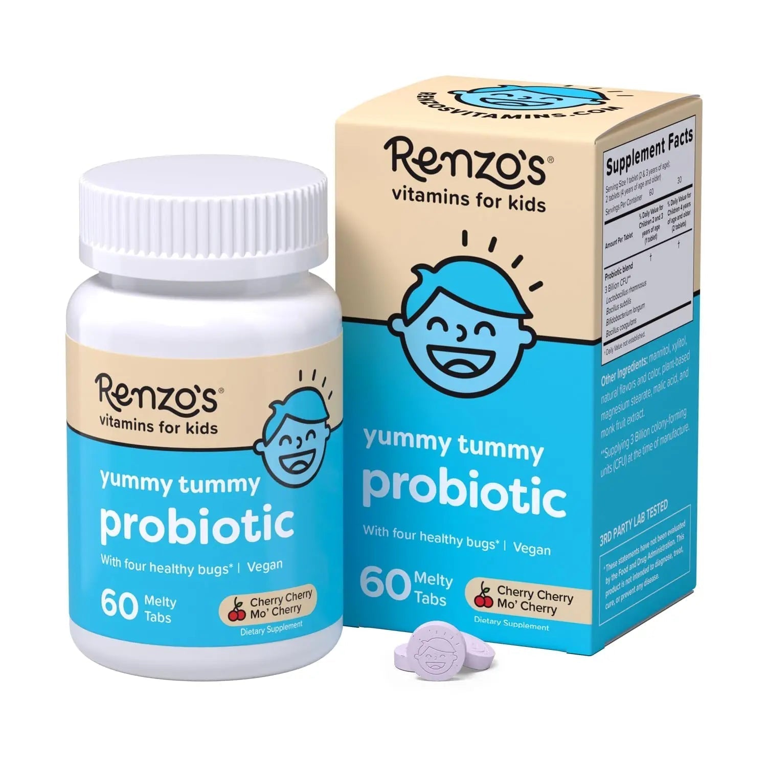 Renzo's Vitamins Happy Tummies Bundle, Probiotics for Kids and Picky Eater Kids Multivitamin Renzo's uk supplements