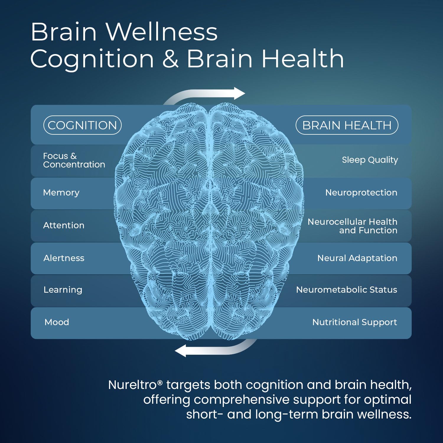 Nureltro All-in-One Nootropic Brain Supplement for Adults and Seniors w/Shoden® Ashwagandha | Supports Memory, Focus, Mood, Mental Clarity, and Brain Health - Caffeine-Free (120 Capsules) Nureltro uk supplements