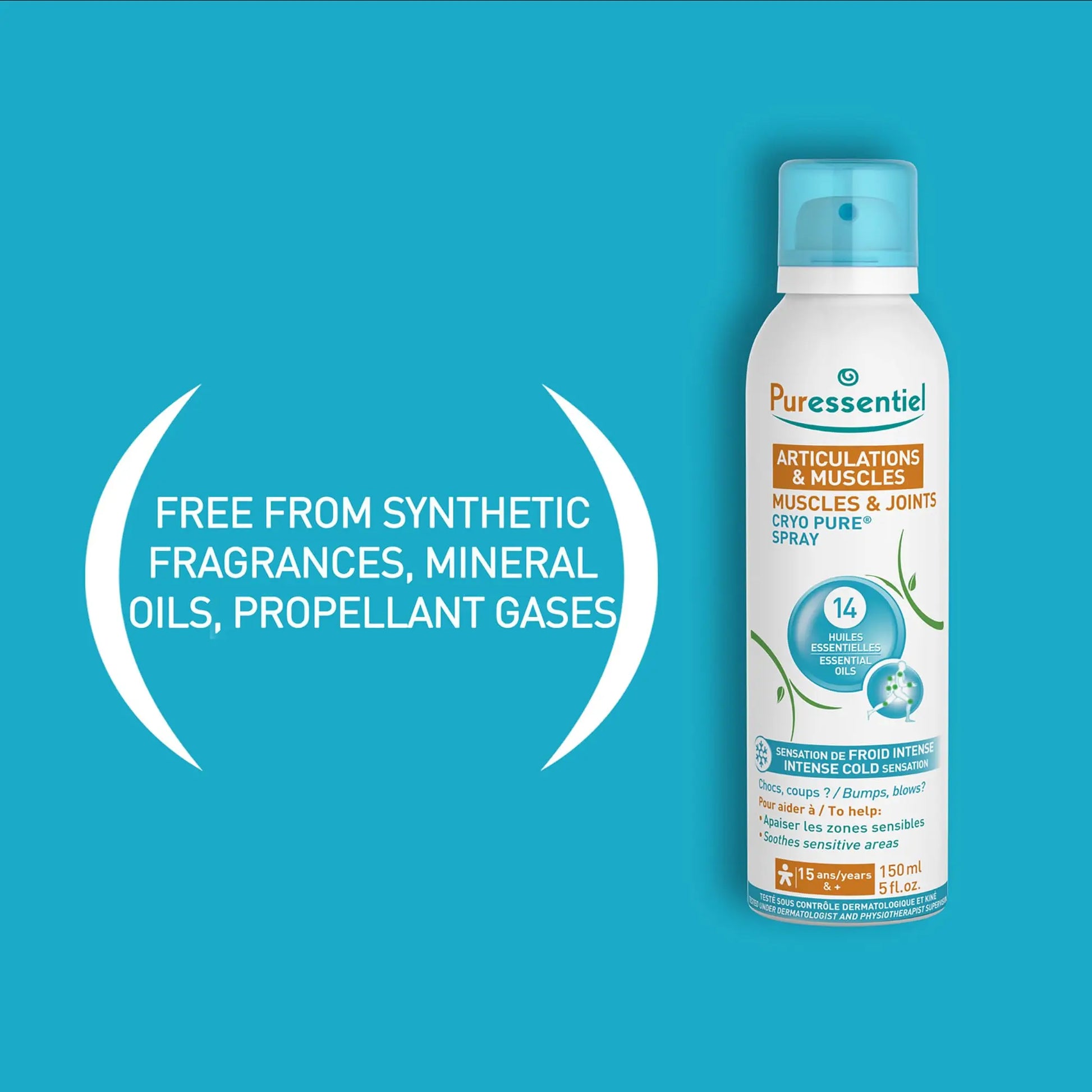 Puressentiel Muscles and Joints Cryo Pure Spray - Natural Menthol and Essential Oils Soothe Muscle Stiffness - Long Lasting Cooling Sensation - 5 oz Puressentiel uk supplements