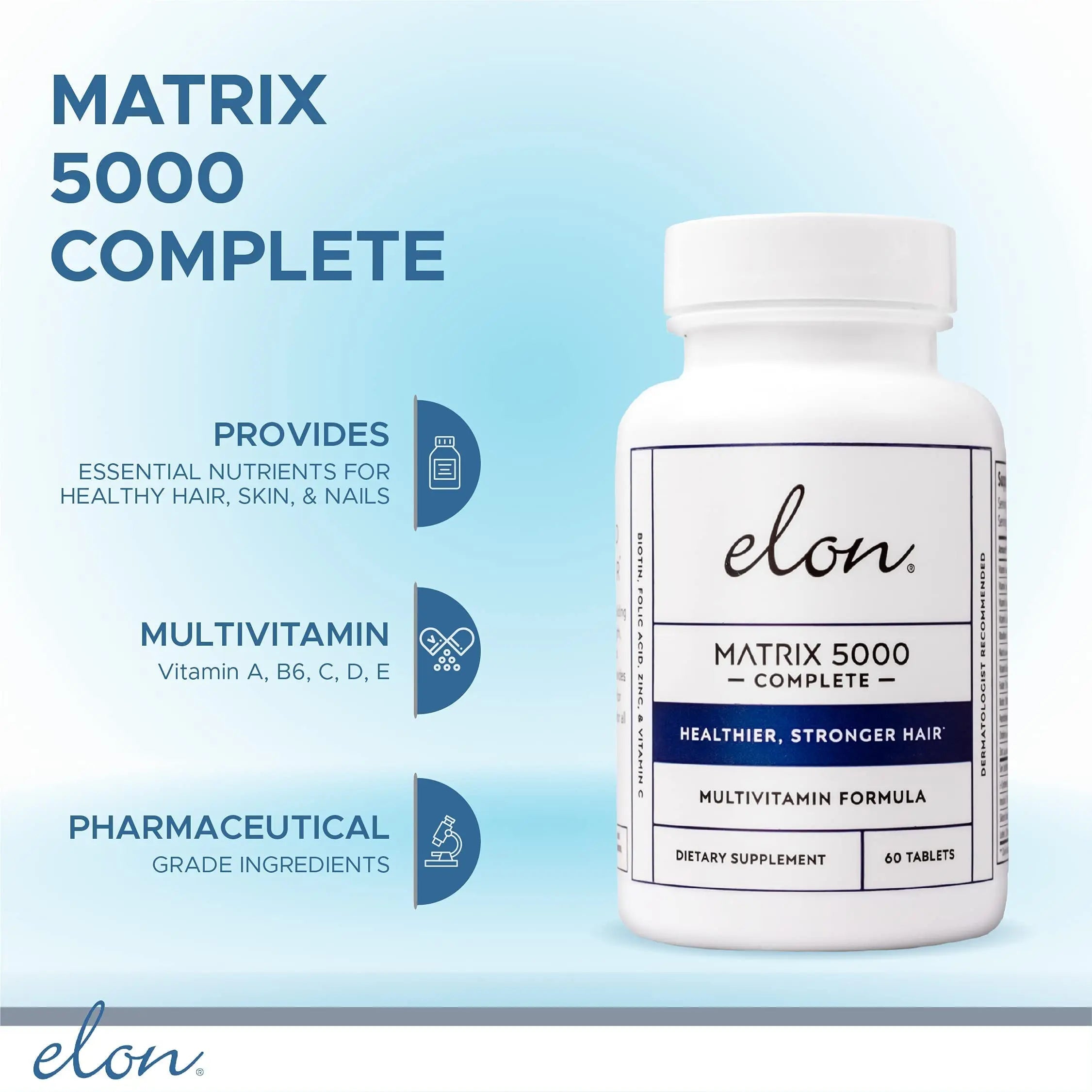 Elon Matrix 5000 Complete Multivitamin (60 Day Supply) Concentrated Hair Serum Elon uk supplements