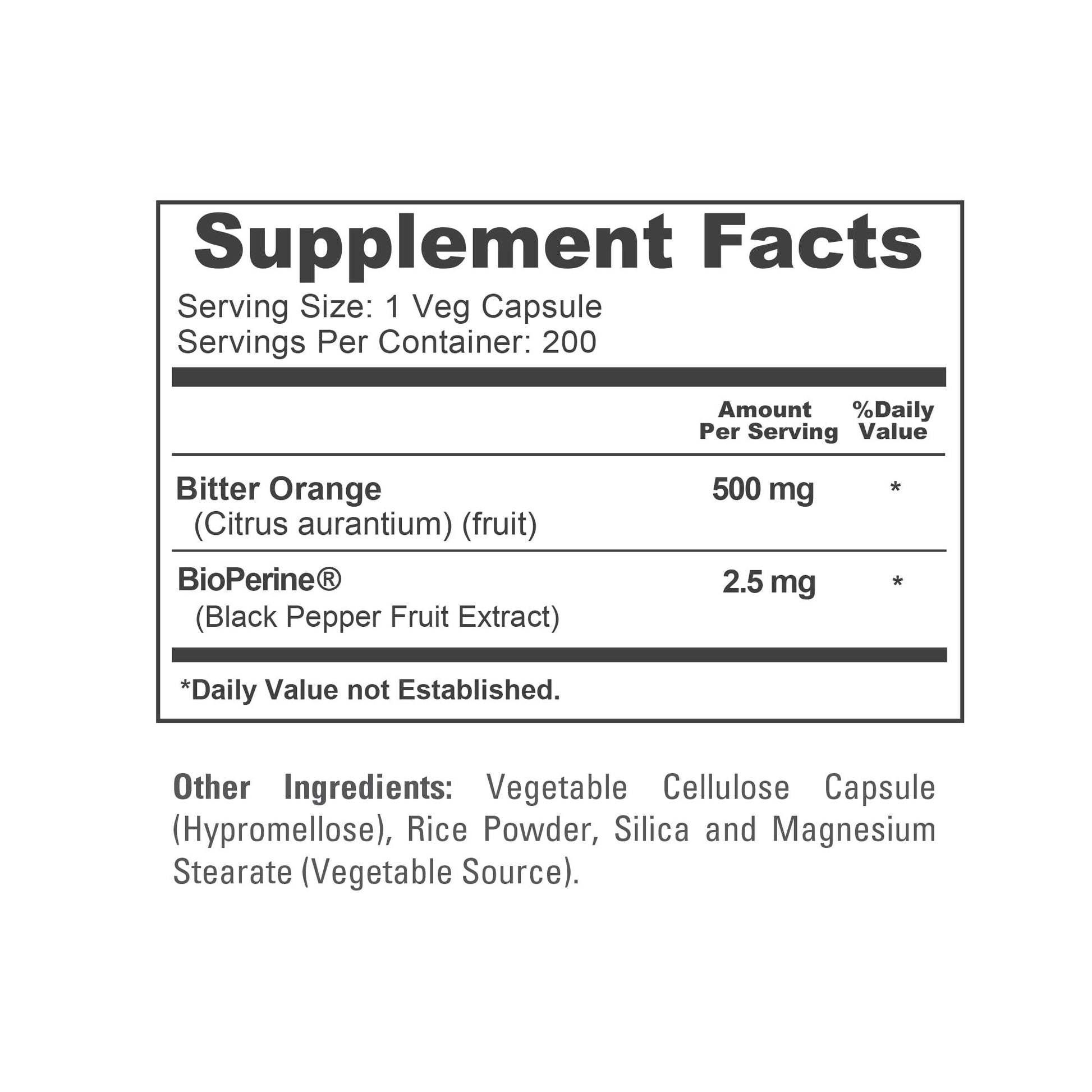 NusaPure Bitter Orange - Suitable for Vegetarian/Vegan, Non - GMO - 500mg 200 Capsules NusaPure uk supplements
