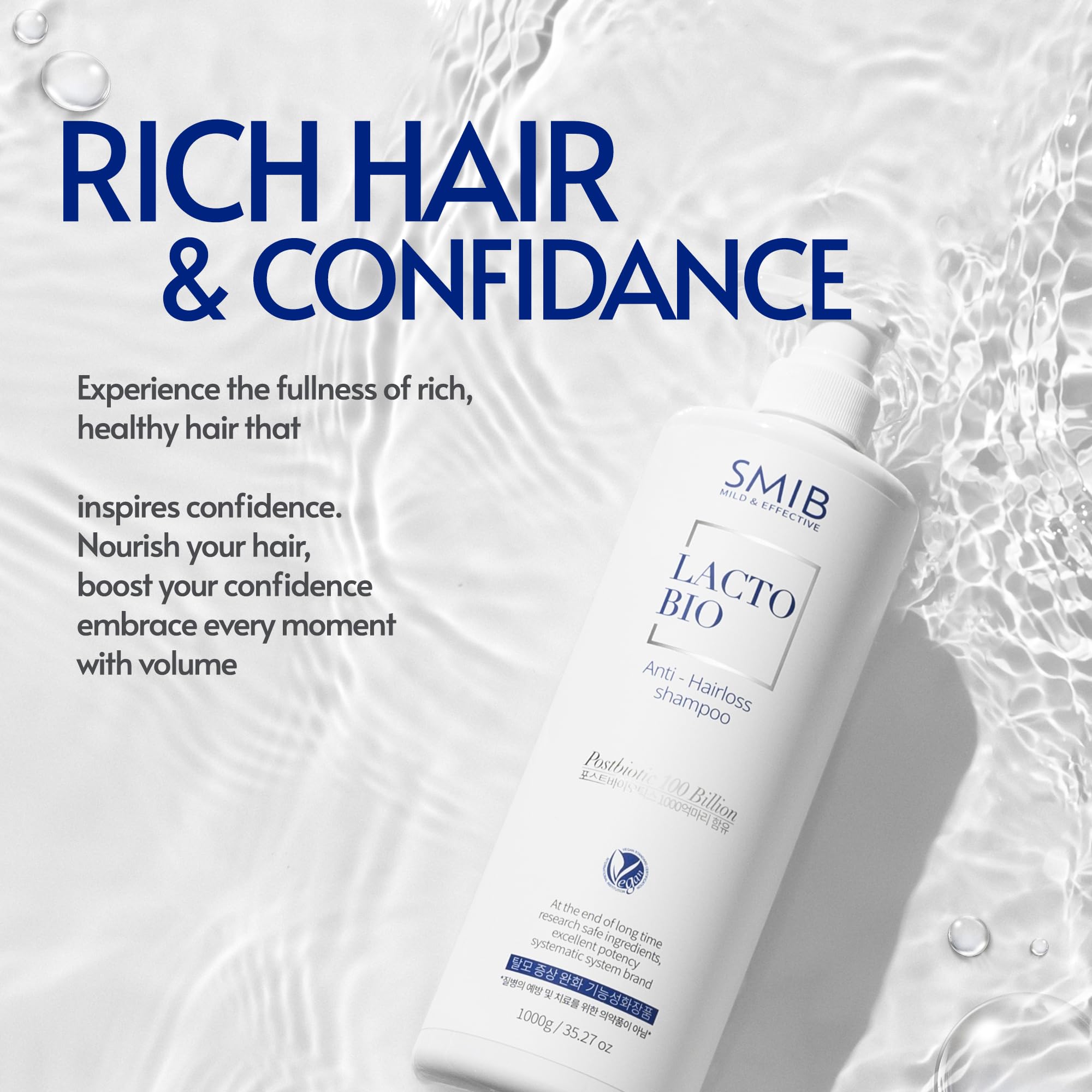 SMIB Lactobio Shampoo – With 100 Billion Postbiotics – For Fuller-Looking Hair and Scalp Care – Korean-Inspired Formula (35.27 oz) SMIB uk supplements