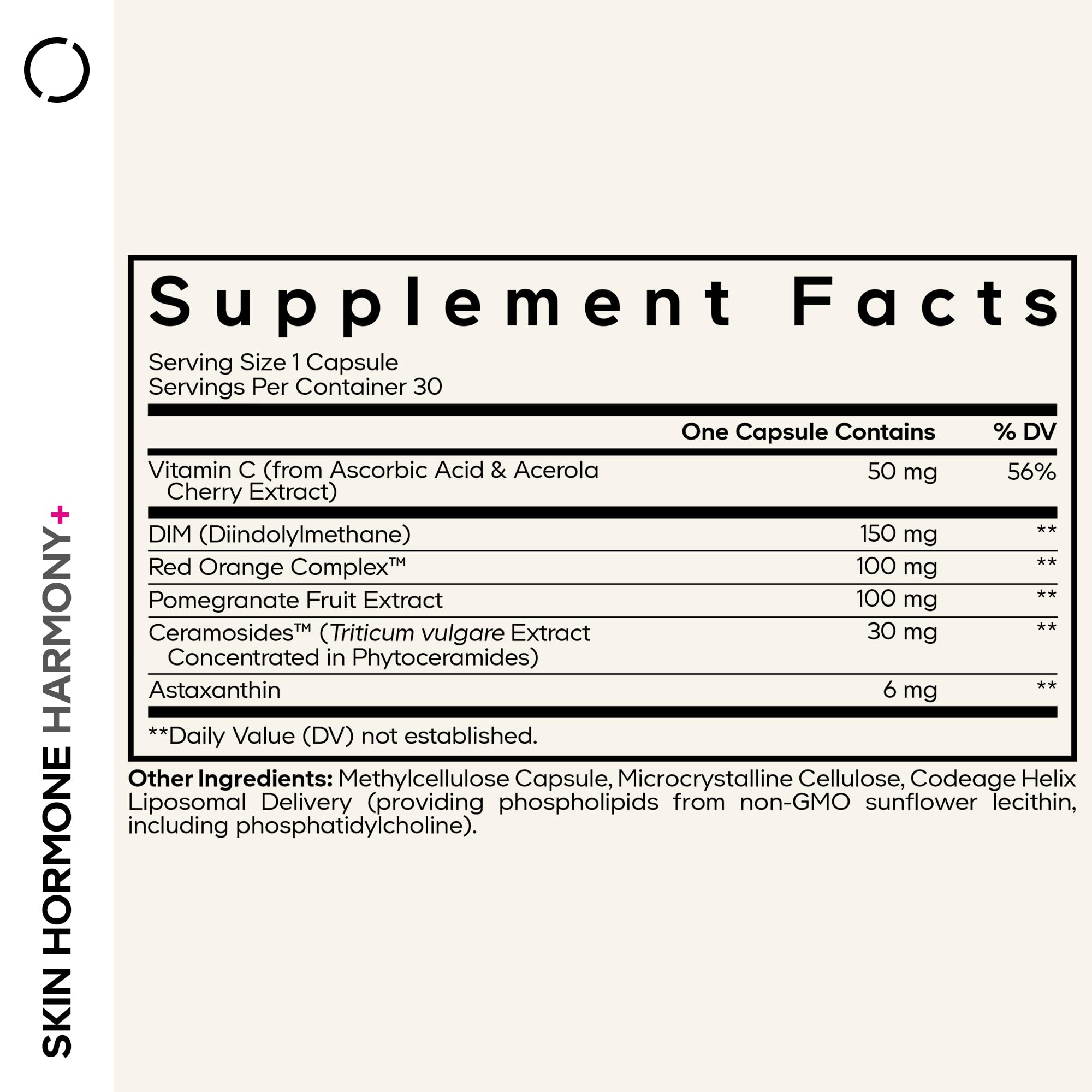 Codeage Skin Hormone Harmony+ Supplement – Skin Hair Support with Ceramosides, Red Orange Complex, Diindolylmethane, Astaxanthin, Vitamin C Ascorbic Acid, Liposomal Delivery – Non-GMO – 30 Capsules Codeage uk supplements