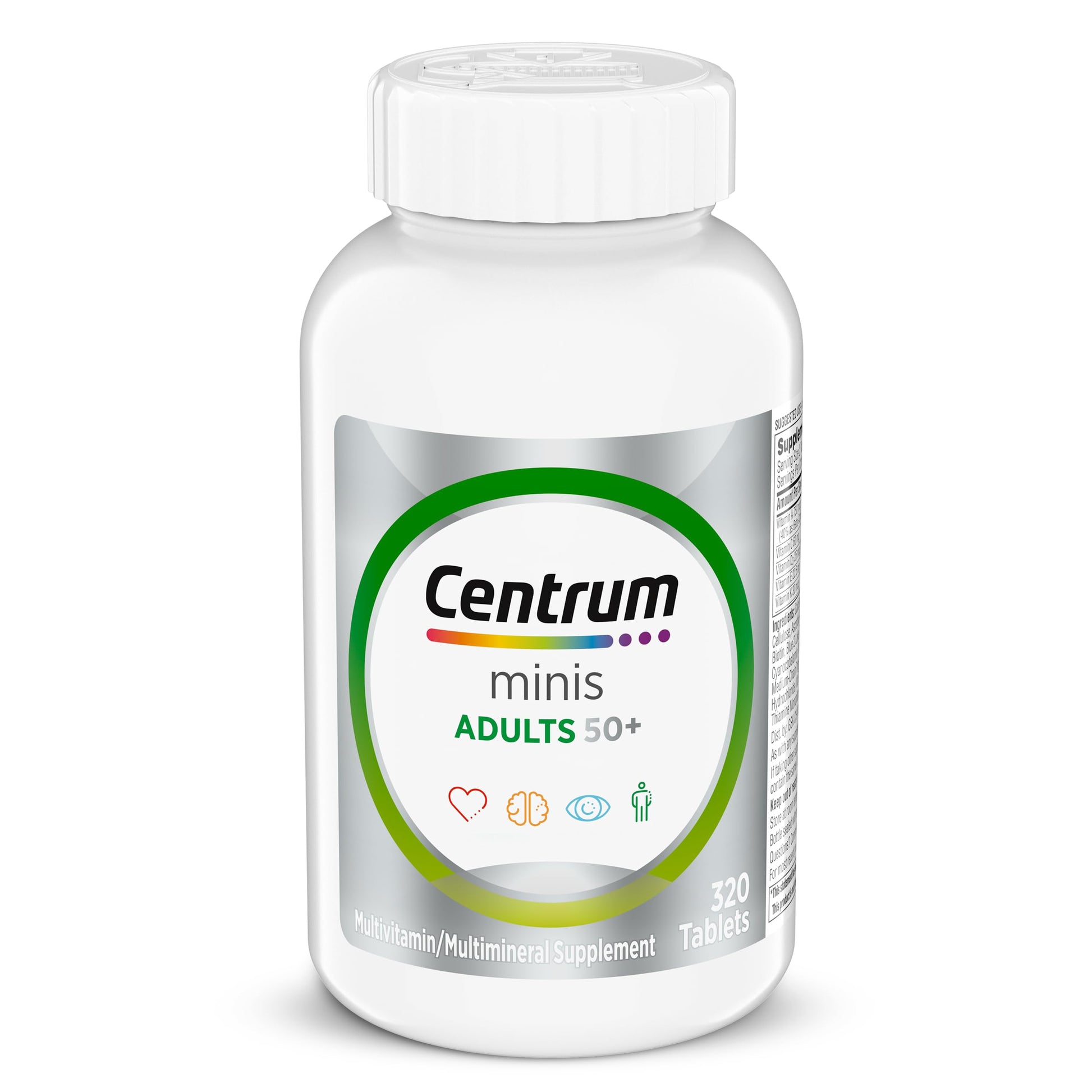 Centrum Minis Silver Multivitamin for Adults 50 Plus, Multimineral Supplement, Vitamin D3, B-Vitamins, Gluten Free, Non-GMO Ingredients Centrum uk supplements