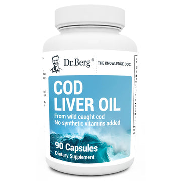 Dr. Berg Cod Liver Oil Capsules - New Formula Without OxBile - Rich in Omega-3 Fatty Dr. Berg Nutritionals uk supplements