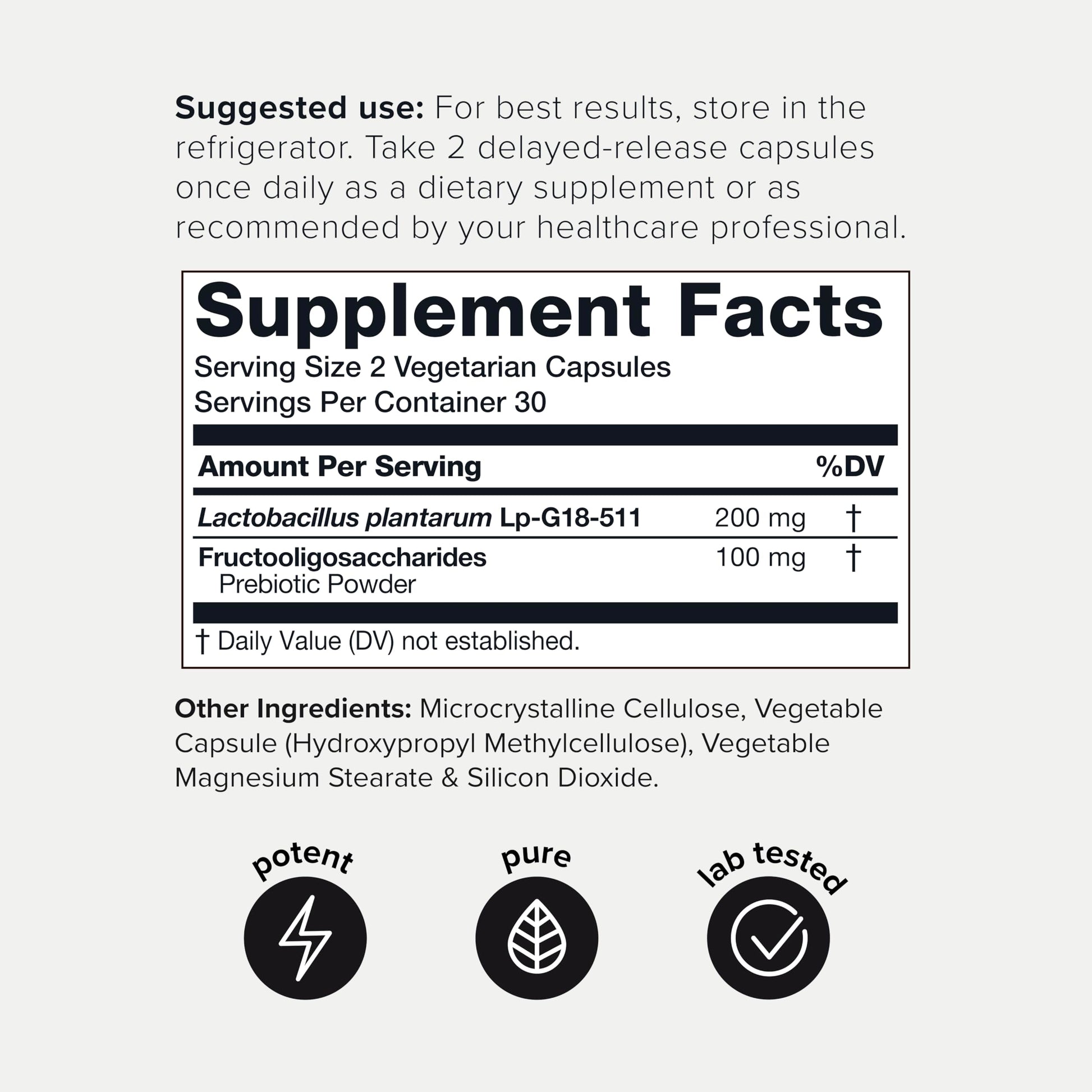 Toniiq Lactobacillus Plantarum – 100 Billion CFU High-Strength Single-Strain Probiotic with FOS – Delayed-Release Veggie Capsules – Third-Party Tested Potency – 60 Capsules Toniiq uk supplements