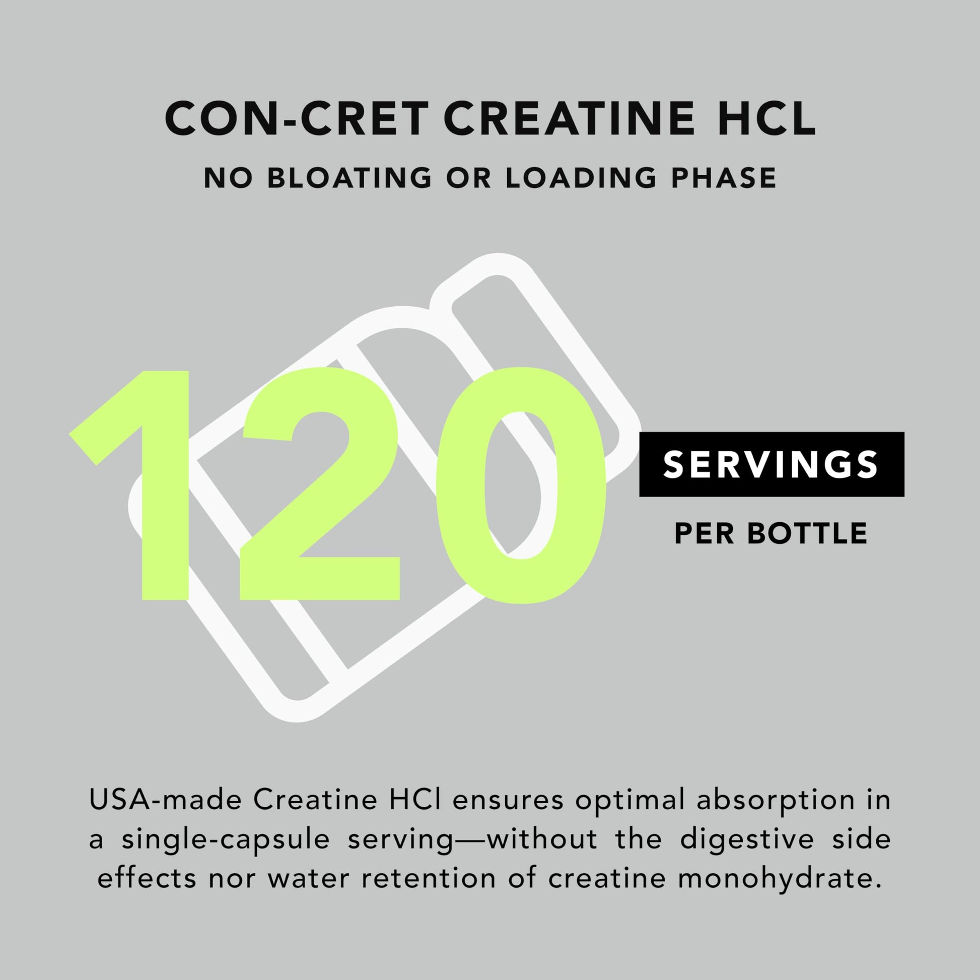 AMANDEAN Creatine HCl Pills. American Made CON-CRET. 120 Capsules. 7X Concentrated. No Bloat. Muscle, Energy, Cognitive, Recovery Support for Men & Women. Gluten Free, Non-GMO. AMANDEAN uk supplements