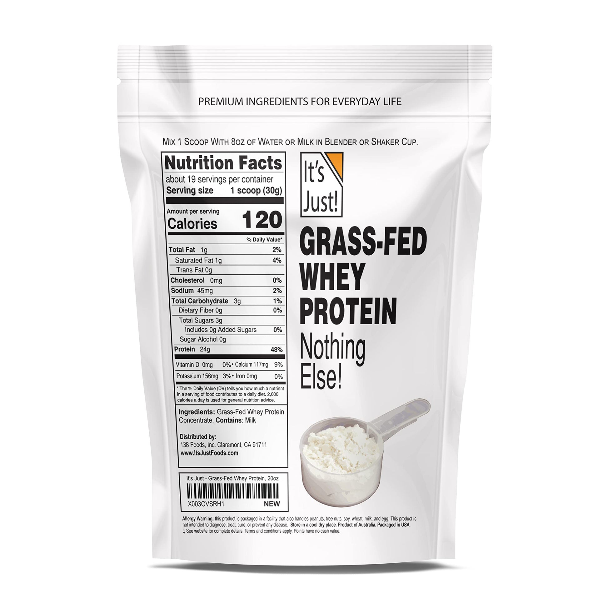 It's Just! - 100% Whey Protein Concentrate, Made in USA, Premium WPC-80, No Added It's Just! uk supplements