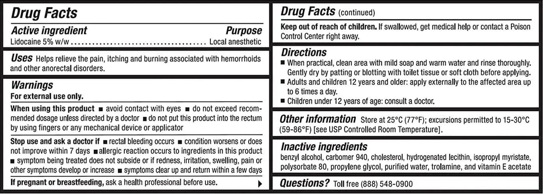 Recticare Anorectal Lidocaine 5% Cream: Topical Numbing Cream for Treatment of Hemorrhoids & Other Anorectal Disorders - 30g Tube Recticare uk supplements