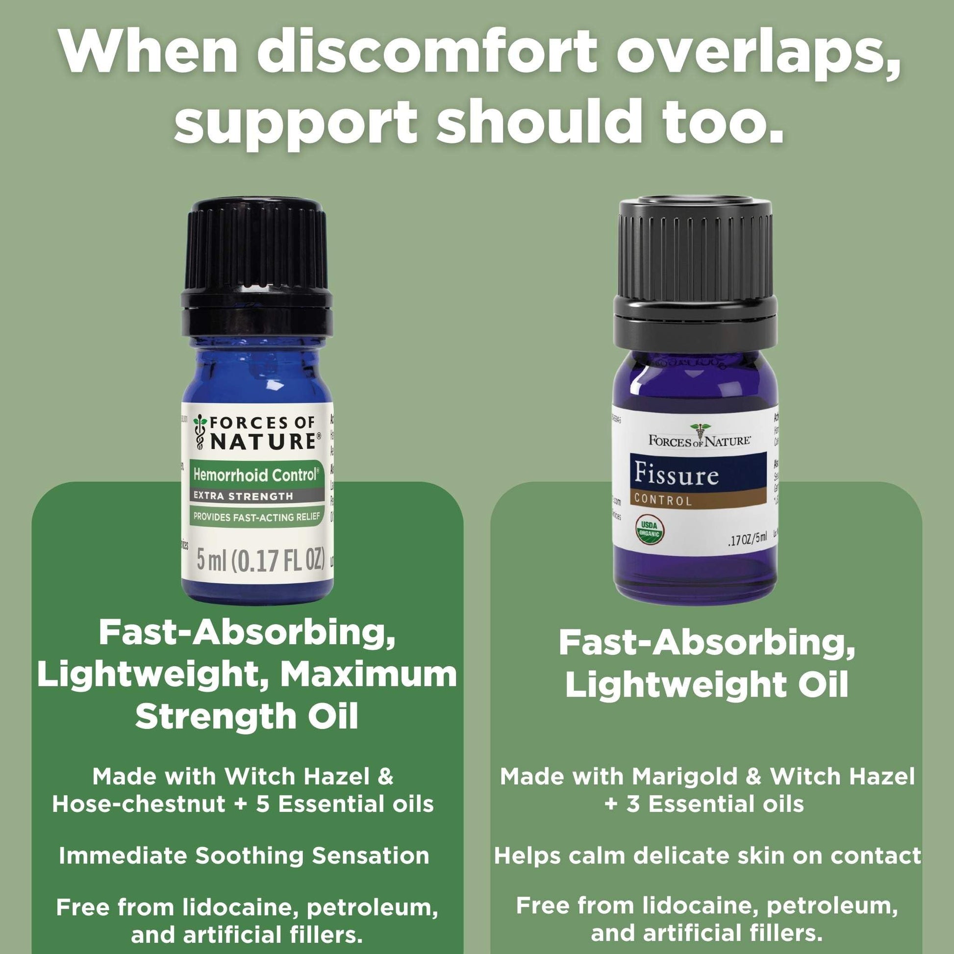 Forces of Nature Hemorrhoid Control Extra Strength (5ml) + Organic Fissure Care (5ml) | Virtual Bundle Forces of Nature uk supplements