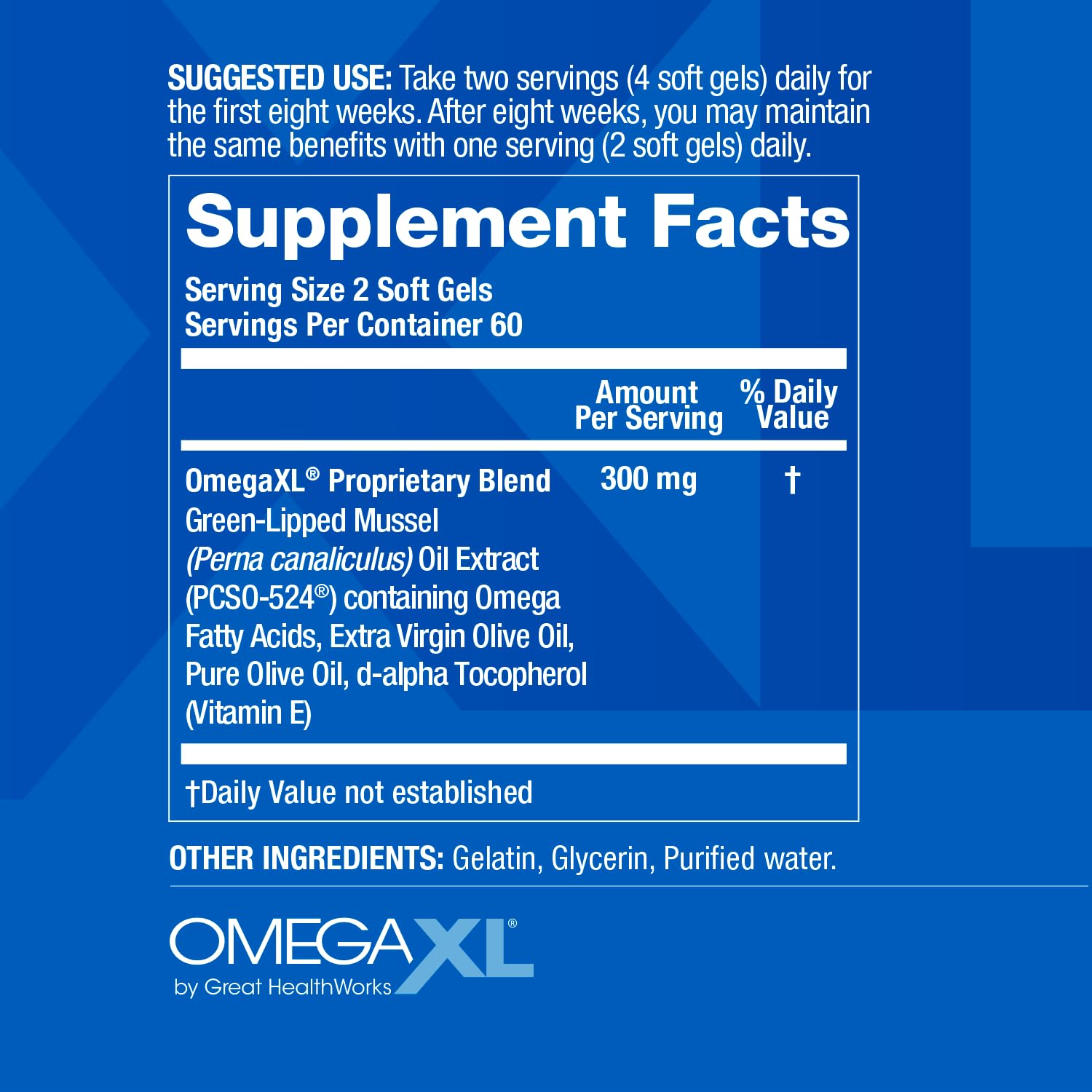 OmegaXL Joint Support Supplement - Natural Muscle Support, Green Lipped Mussel Oil, Soft Gel Pills, Drug-Free, 120 Count OmegaXL uk supplements