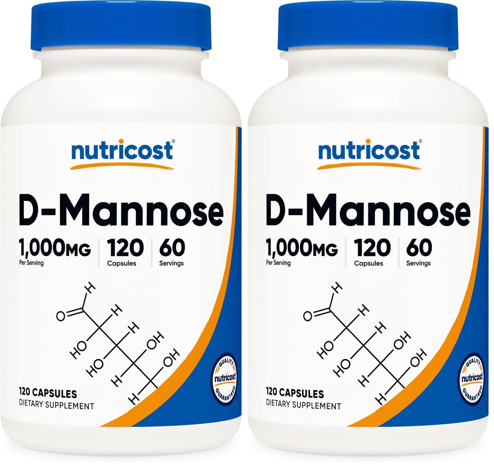 Nutricost D-Mannose 1000mg Per Serving, 120 Capsules - 500mg Per Capsule, Urinary Tract Health, Non-GMO and Gluten Free (Pack of 2) Nutricost uk supplements