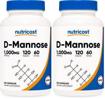 Nutricost D-Mannose 1000mg Per Serving, 120 Capsules - 500mg Per Capsule, Urinary Tract Health, Non-GMO and Gluten Free (Pack of 2) Nutricost uk supplements